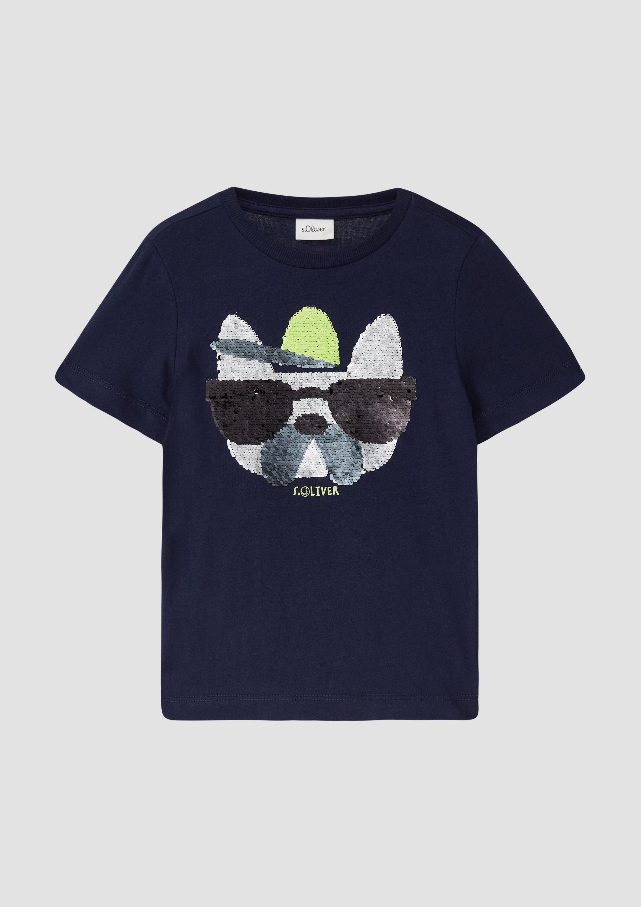 s.Oliver Kurzarmshirt T-Shirt T-Shirt mit Wendepailletten