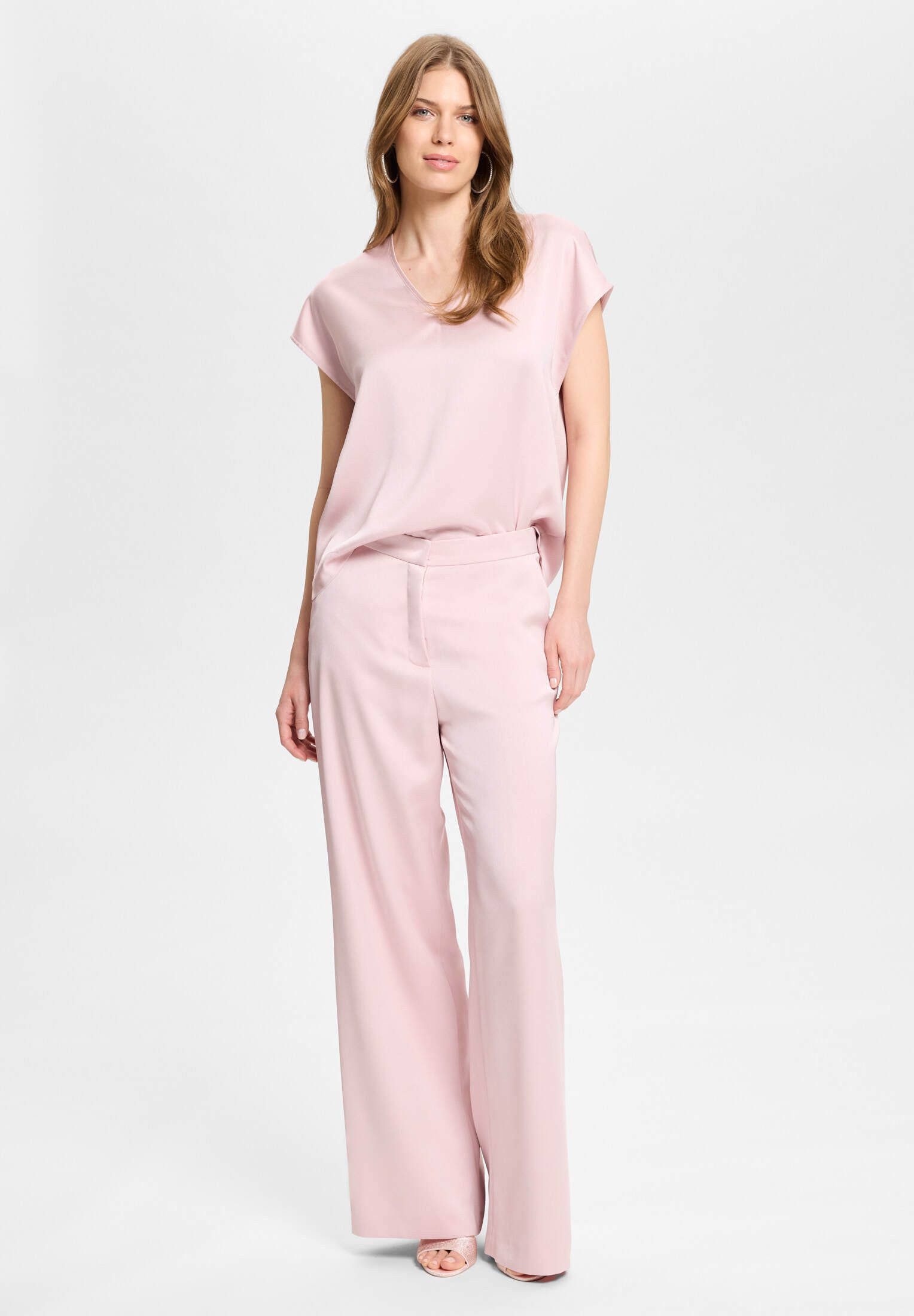 SWING Hosenanzug - Hose aus Satin mit geradem Bein