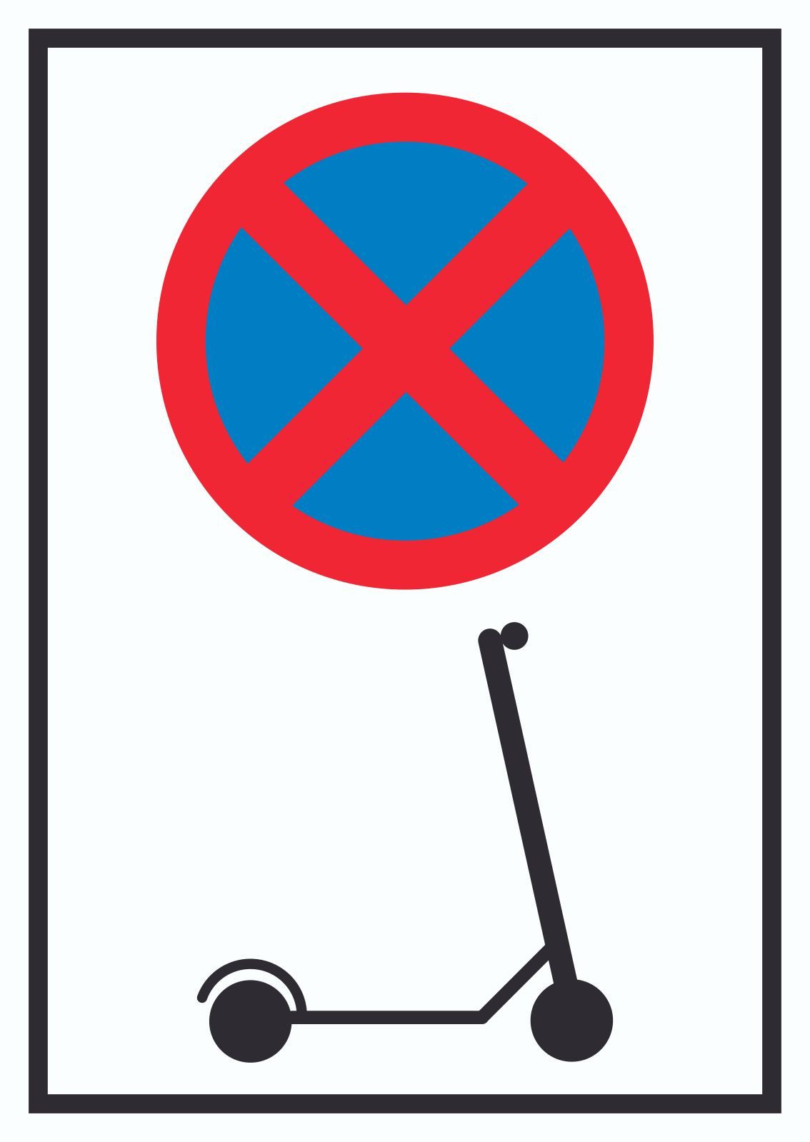 HB-Druck Hinweisschild E- Scooter Parken verboten Schild Elektro -Tretroller Roller, wetterfest, stabil, UV-beständig, kratzfest