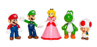 Jakks Pacific Merchandise-Figur Super Mario - Mario & Friends Multi-Pack (5 Figuren à 6,5 cm), (Set, 5-tlg)