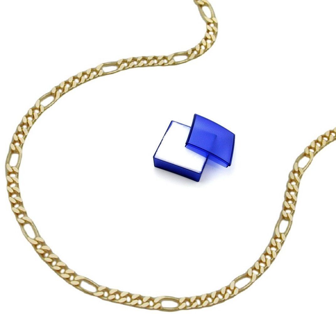 unbespielt Goldkette Halskette Kette 1,6 mm Figarokette 9 Karat Gold 42 cm  lang inklusive Schmuckbox, Goldschmuck für Damen und Herren
