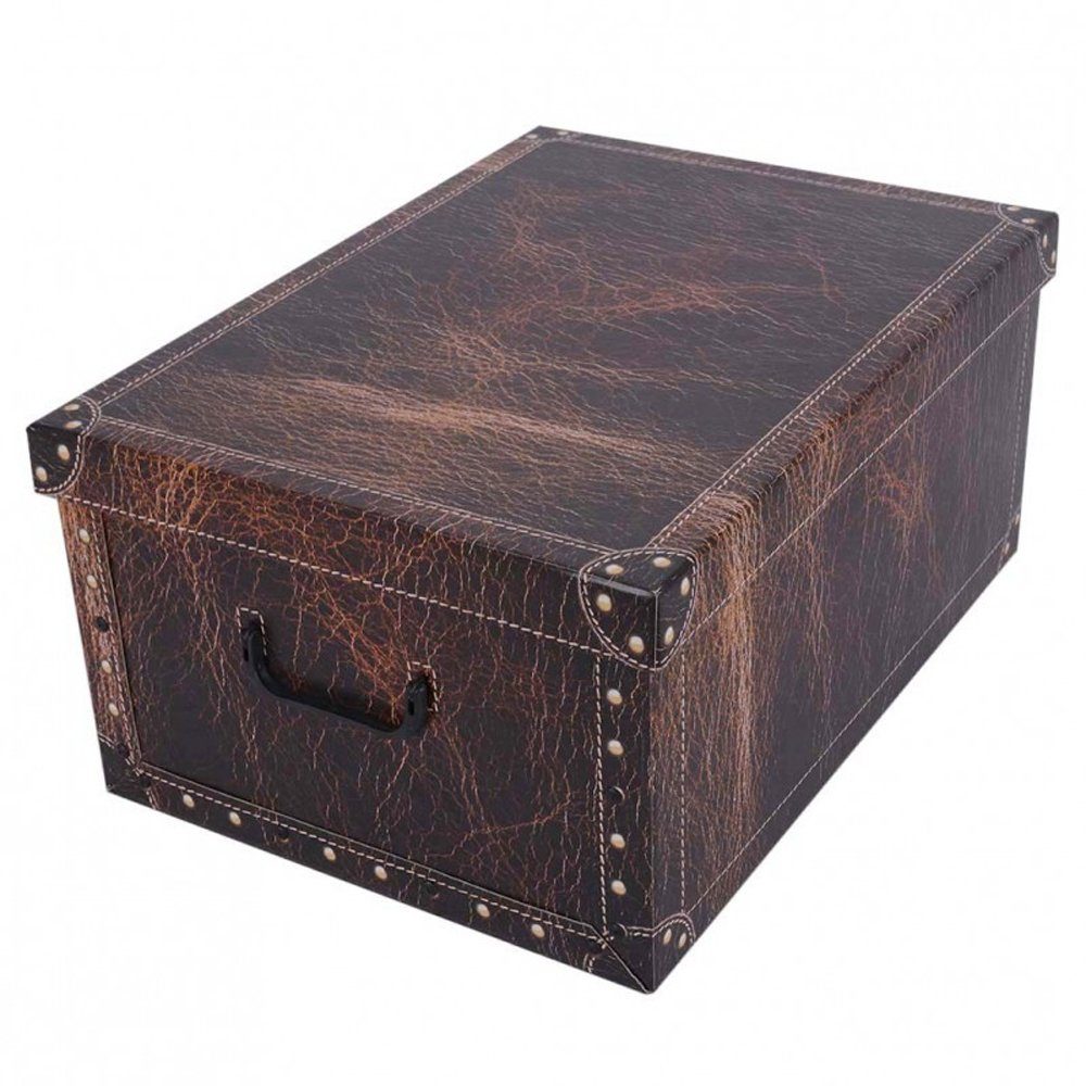 Dynasun Aufbewahrungsbox FC1299KBS BROWN (1 St), 3x XXL Designer  Aufbewahrungsbox Karton Ordnungsbox