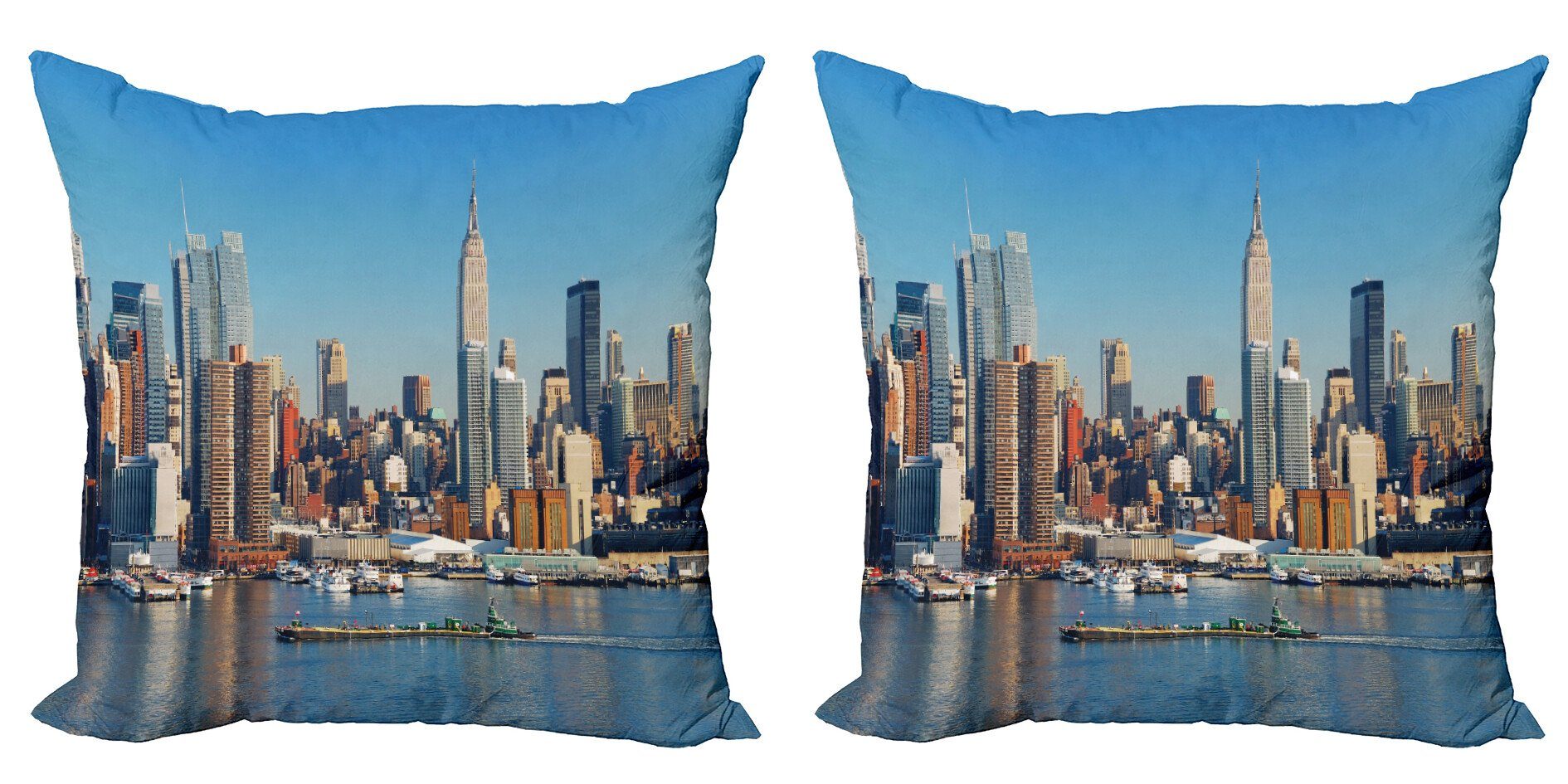 Kissenbezüge Modern Accent Doppelseitiger Digitaldruck, Abakuhaus (2 Stück), New York Städtische Stadt-Skyline