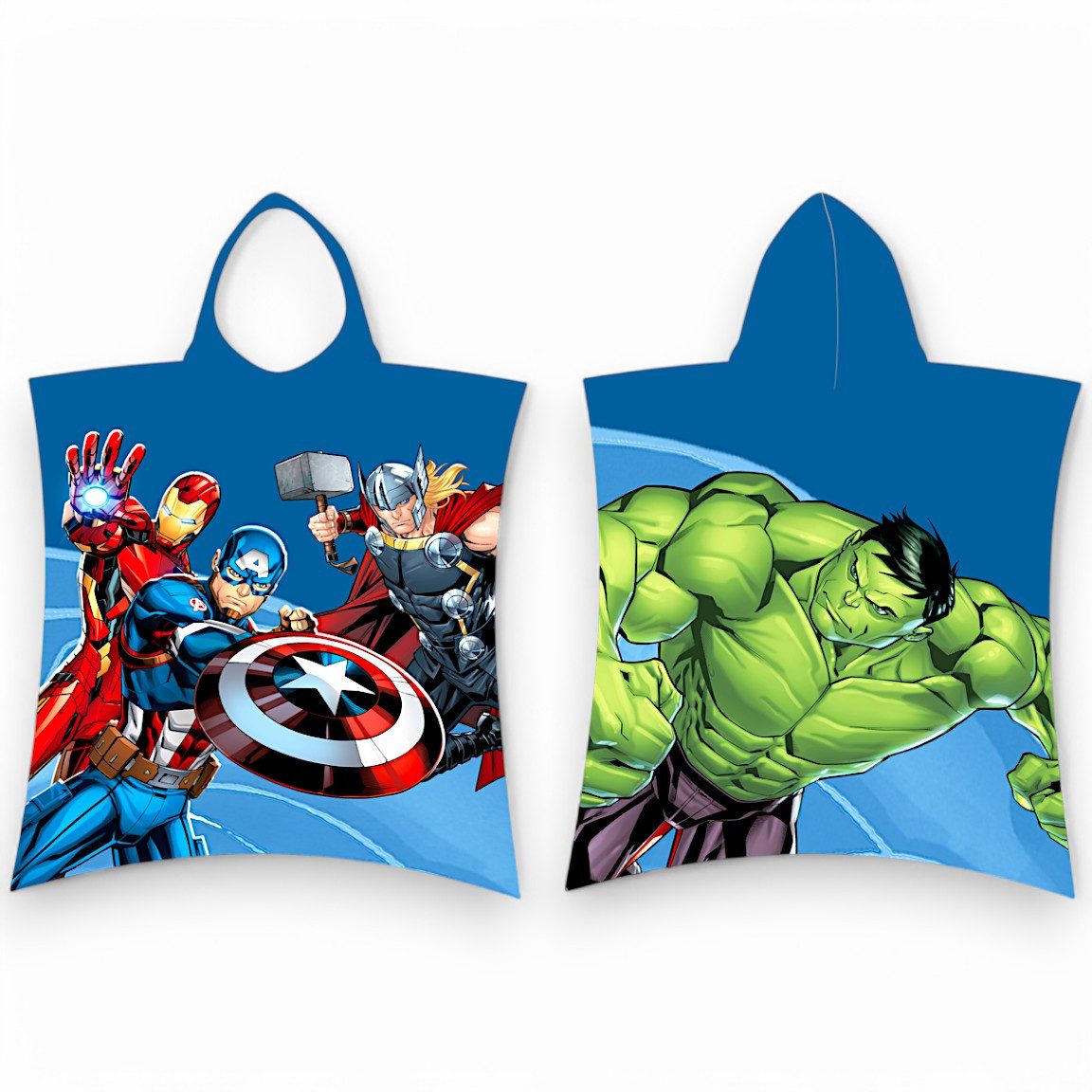 The AVENGERS Badeponcho Marvel, Baumwolle, mit Kapuze, Kinder Kapuzenhandtuch 50 x 115 cm