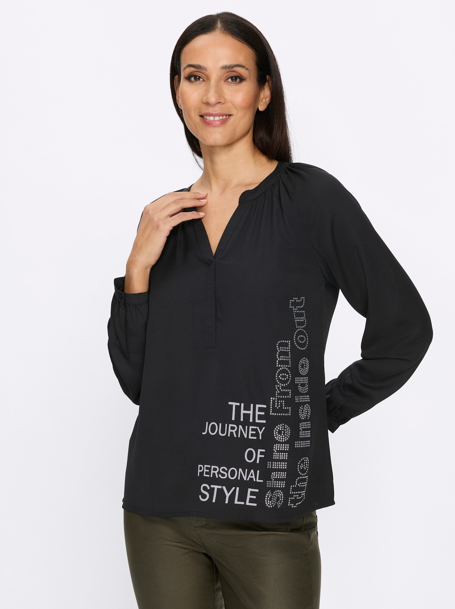 Klassische Bluse Bluse Langarm