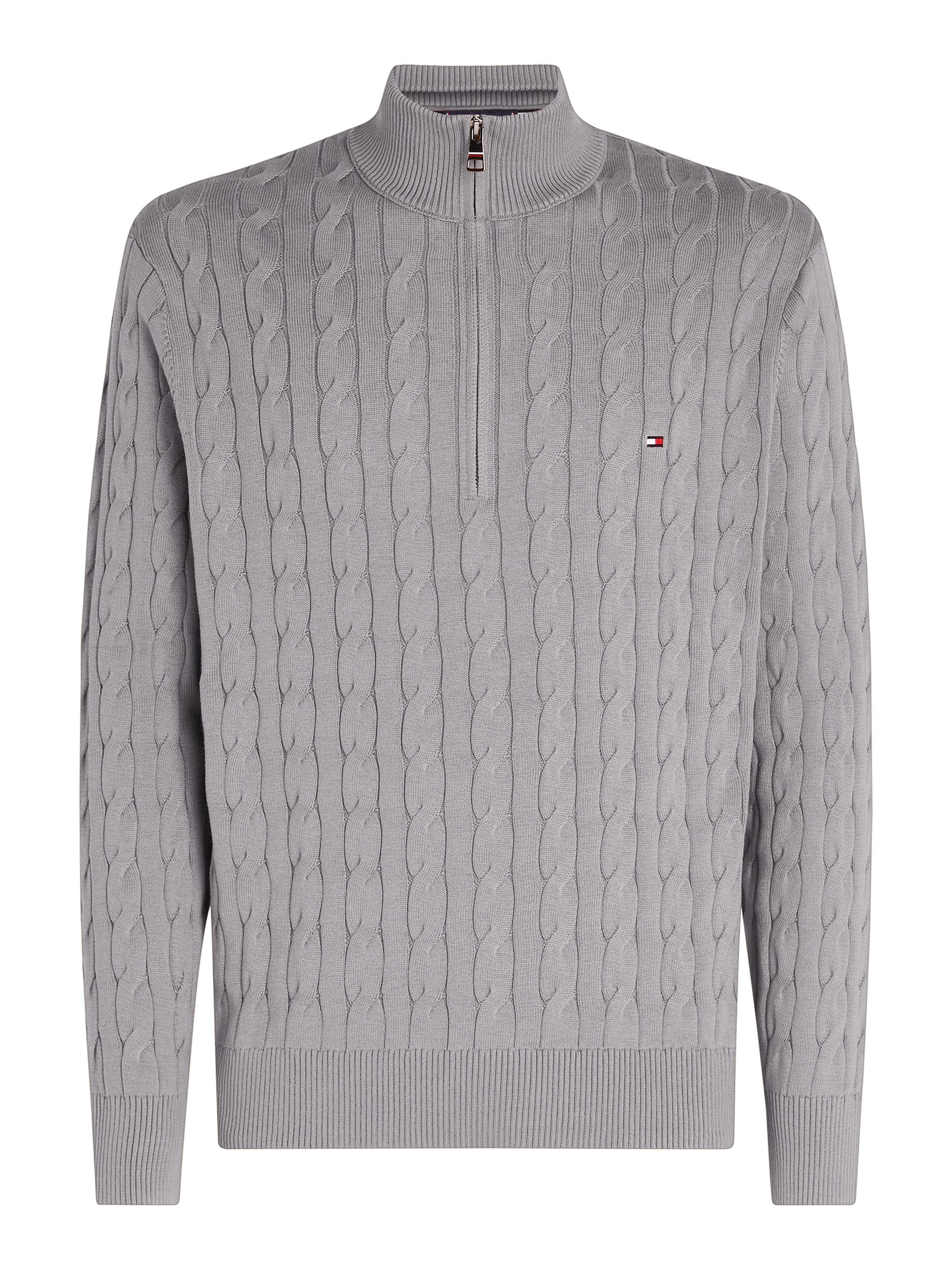 Strickpullover CLASSIC COTTON CABLE ZIP MOCK