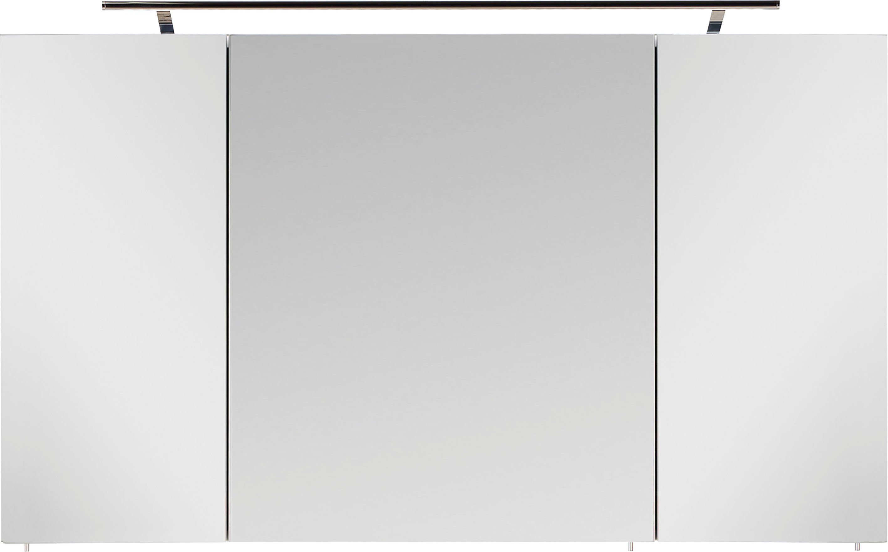 MARLIN Spiegelschrank weiß 3040, weiß Eiche Struktur 120 | Struktur cm Eiche Breite
