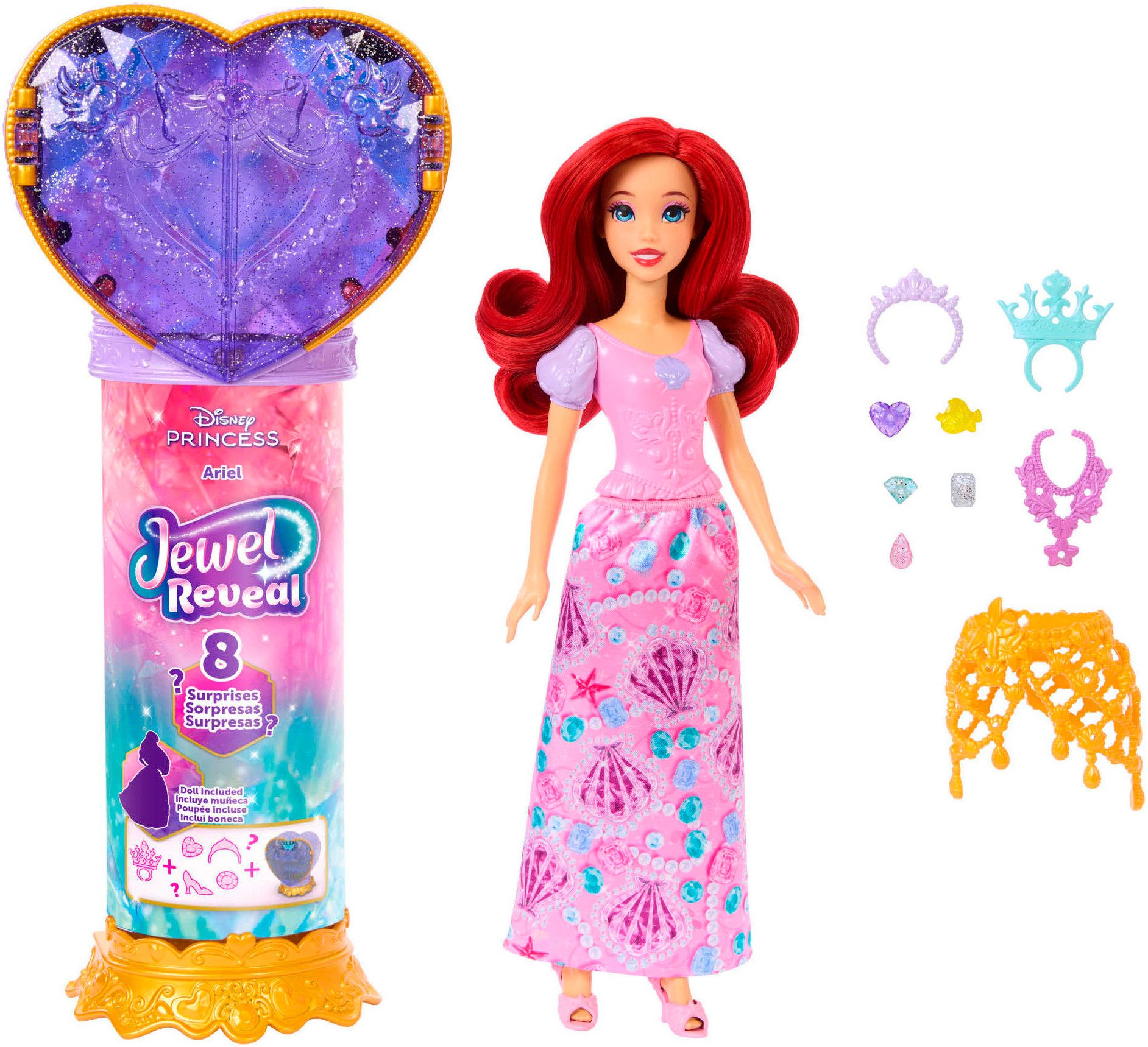 Mattel® Anziehpuppe Disney Prinzessin, Juwel Reveal Ariel Puppe günstig online kaufen