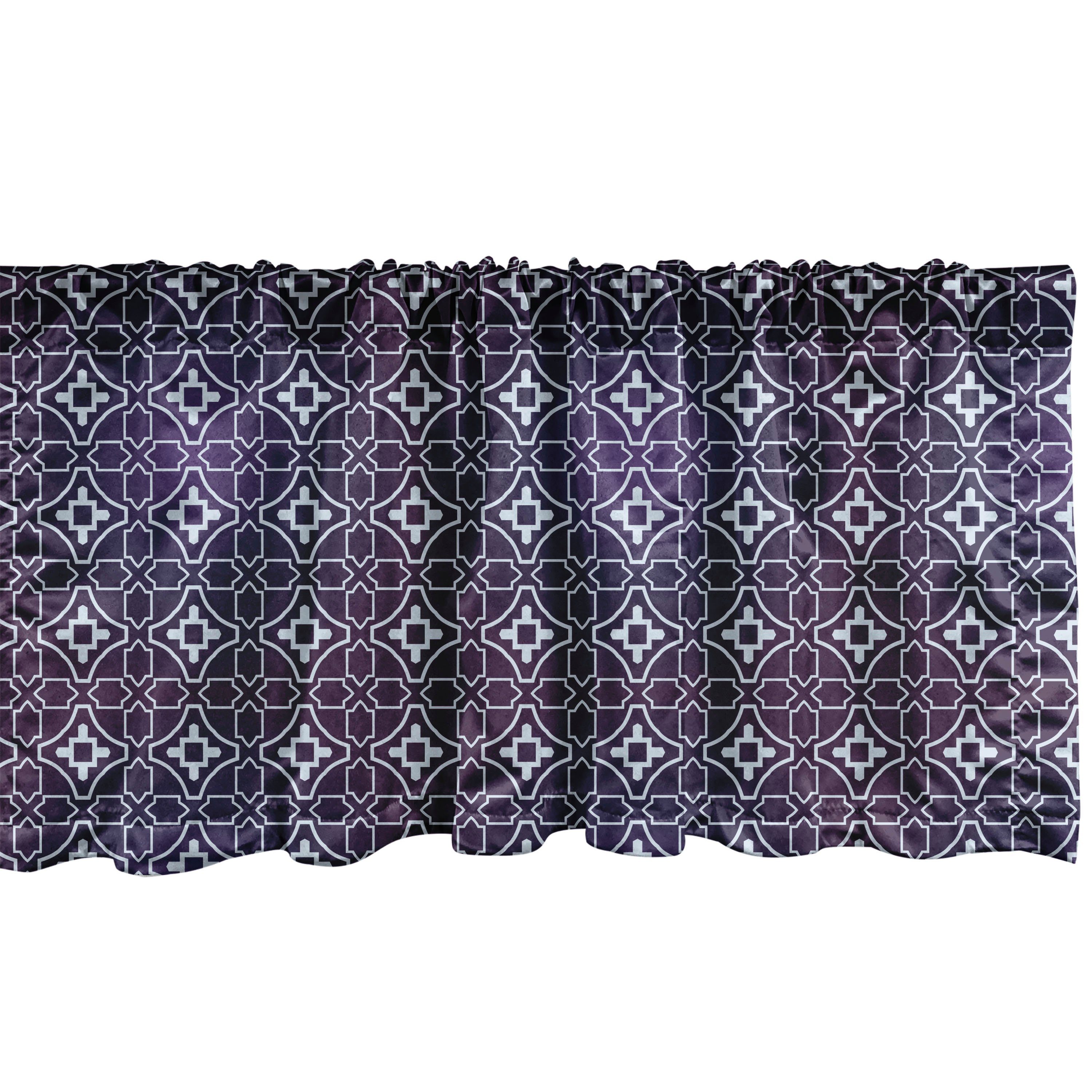 Scheibengardine Vorhang Volant für Küche Schlafzimmer Dekor mit Stangentasche, Abakuhaus, Microfaser, Abstrakt Modernisierten Oriental Shapes