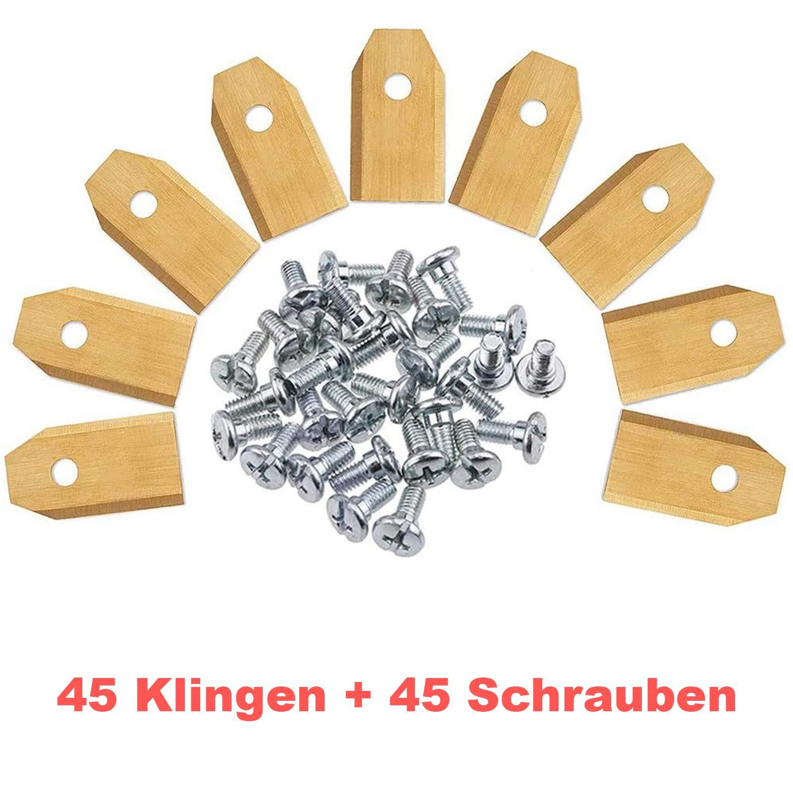VERCO Mährobotermesser für Gardena und Husqvarna Mähmesser (inkl. Schrauben, 45 Stück), Titan Messer Ersatz Klingen Set rostfrei