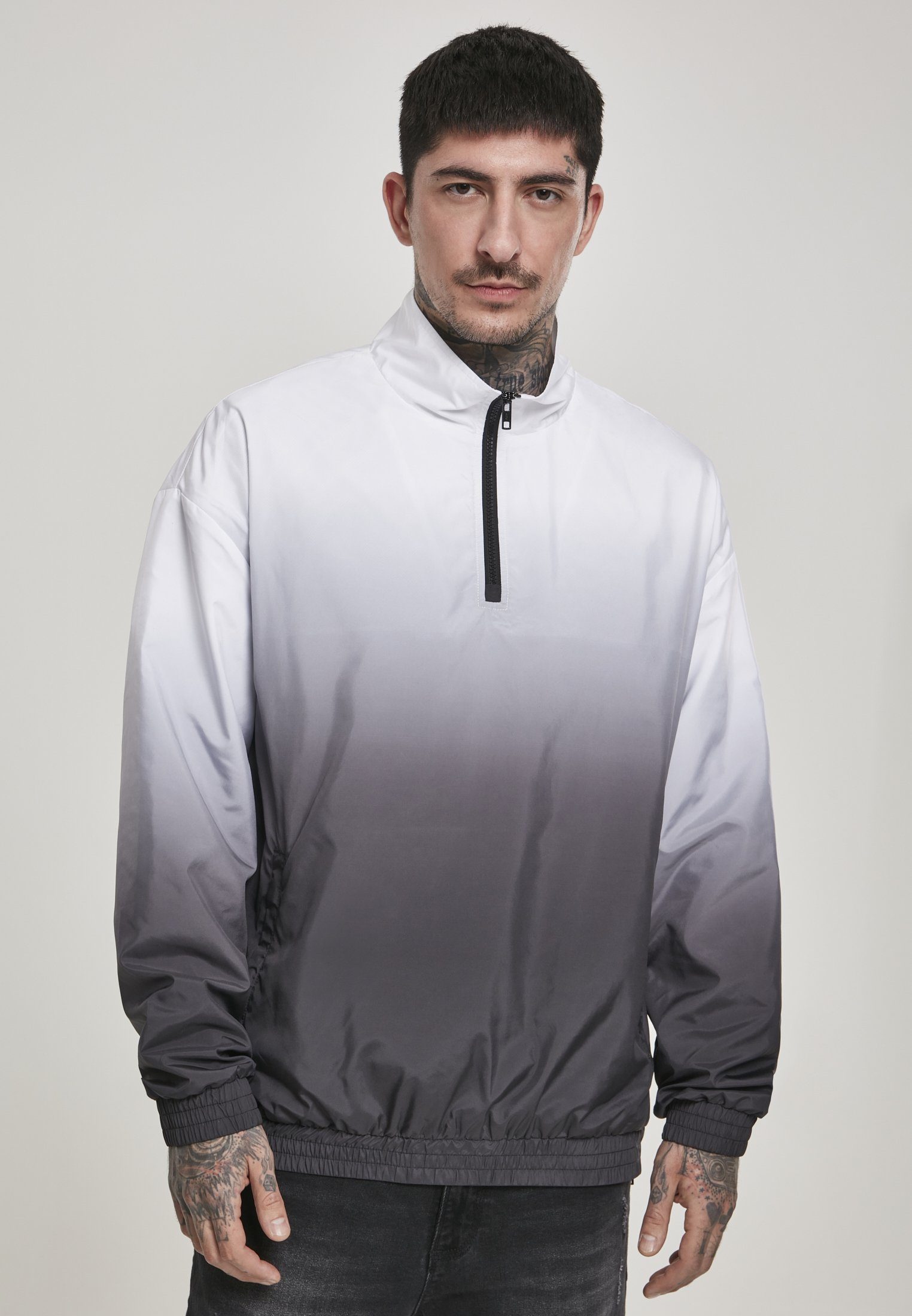URBAN CLASSICS Outdoorjacke Herren Gradient Over (1-St) black/white Pull Jacket