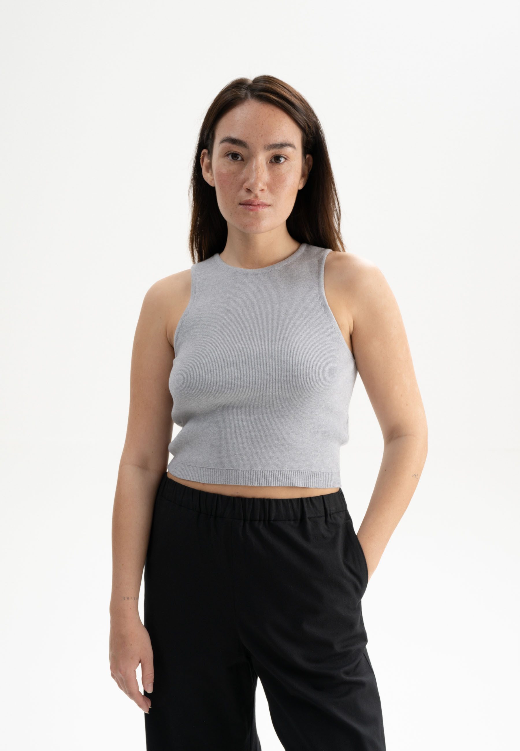 MELA Trägertop Strick Top Style NIKARA Ärmellos
