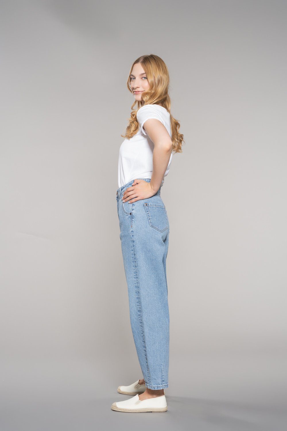 Feuervogl Weite Jeans fv-Bel:la, Balloon Jeans, High Waist, Hemp Denim High Waist