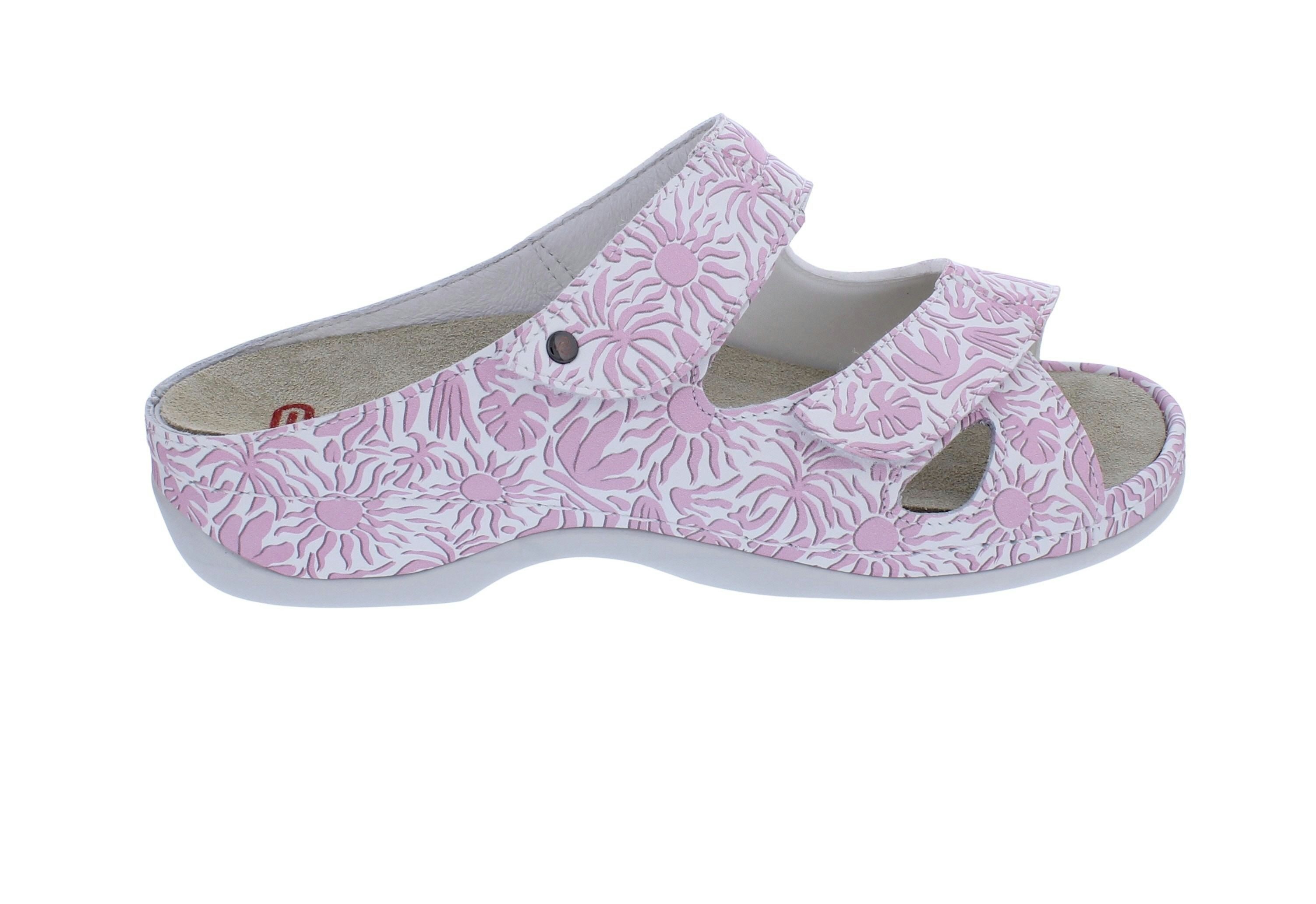 BERKEMANN Berkemann Pantolette Janna 1027-076, Weiß-Rosa, Glattleder u. Stretch, Pantolette