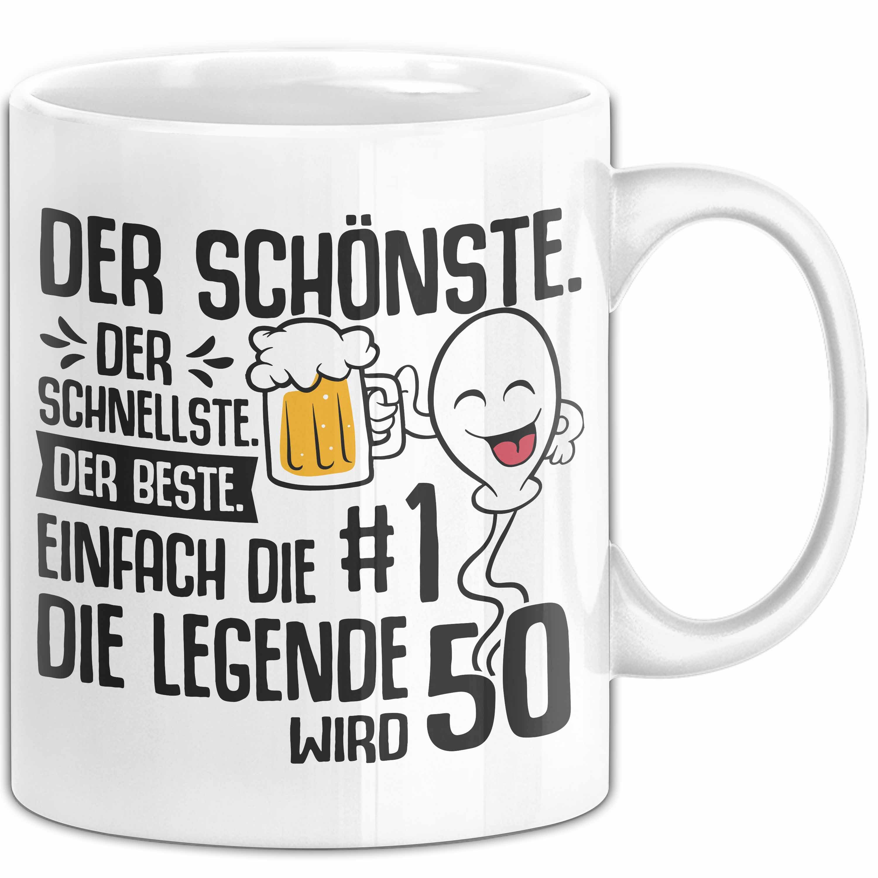 Trendation Tasse 50. Geburtstag Tasse Geschenk Der Schönste Der Schnellste Spermium 50E, Keramik
