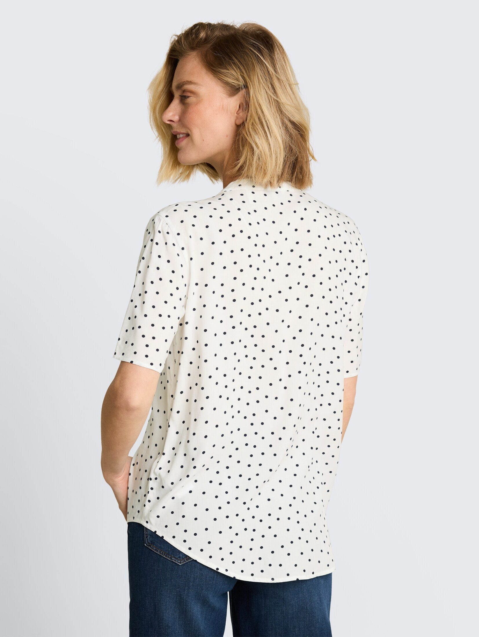 TOM TAILOR Kurzarmbluse Blusen & Shirts Bluse mit Punktemuster