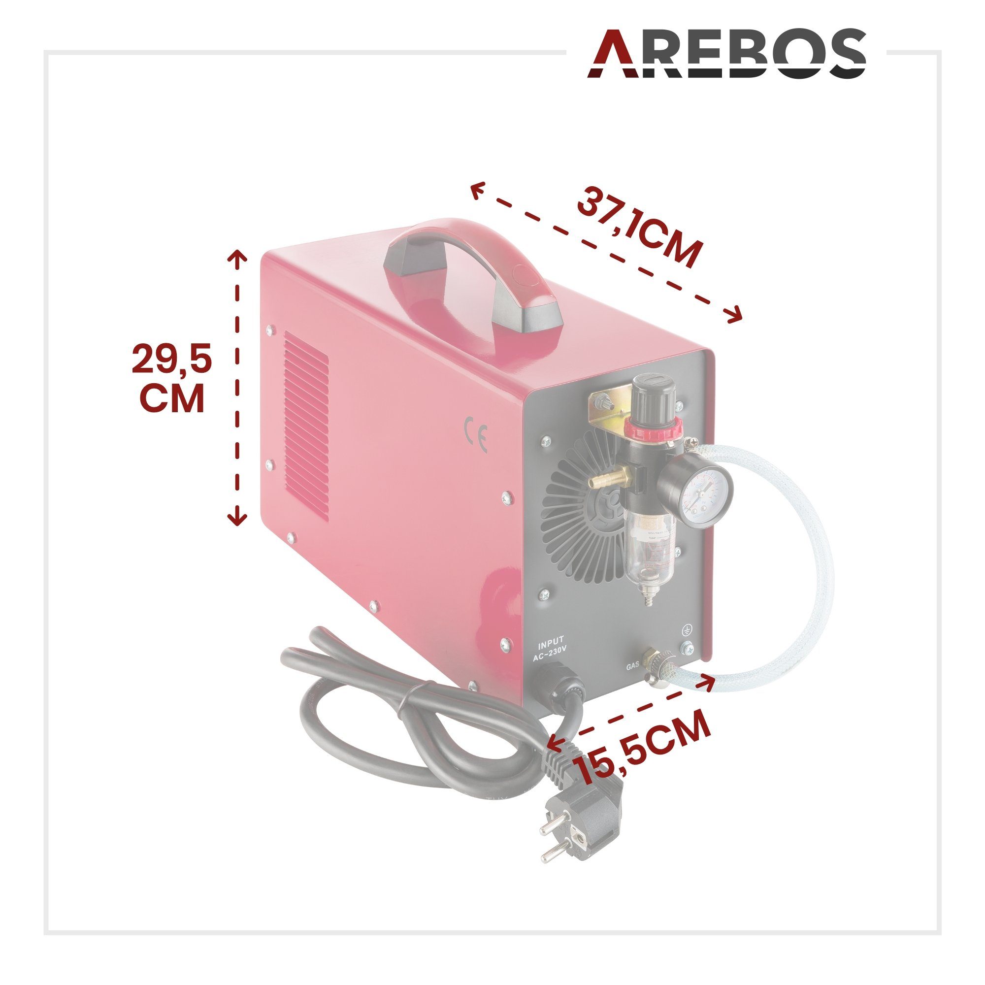 Arebos Plasmaschneidegerät Cut40, Schweißgerät stufenlos mm von – Cutter, regelbar 20 12 40 bis A Schnitttiefe, Plasma IGBT