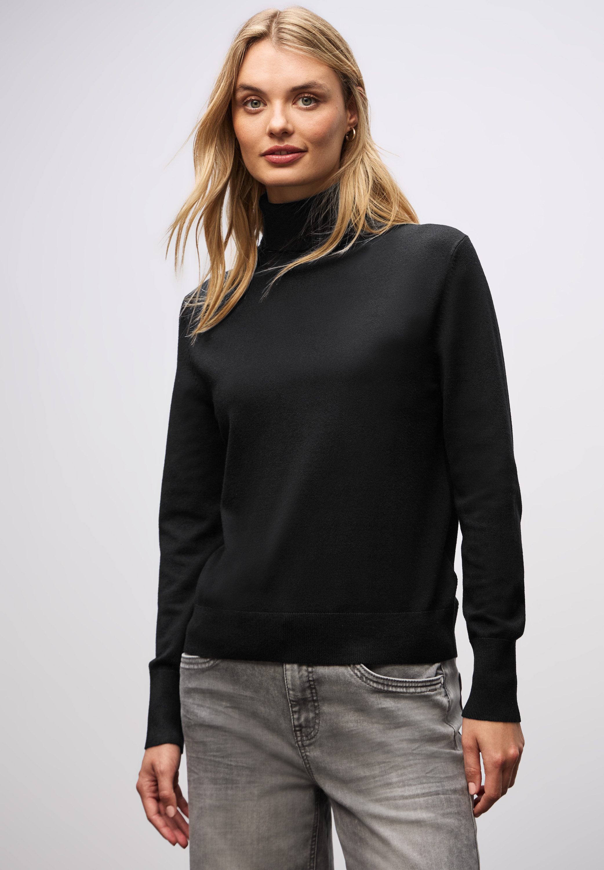 STREET ONE Rollkragenpullover mit Viskose günstig online kaufen