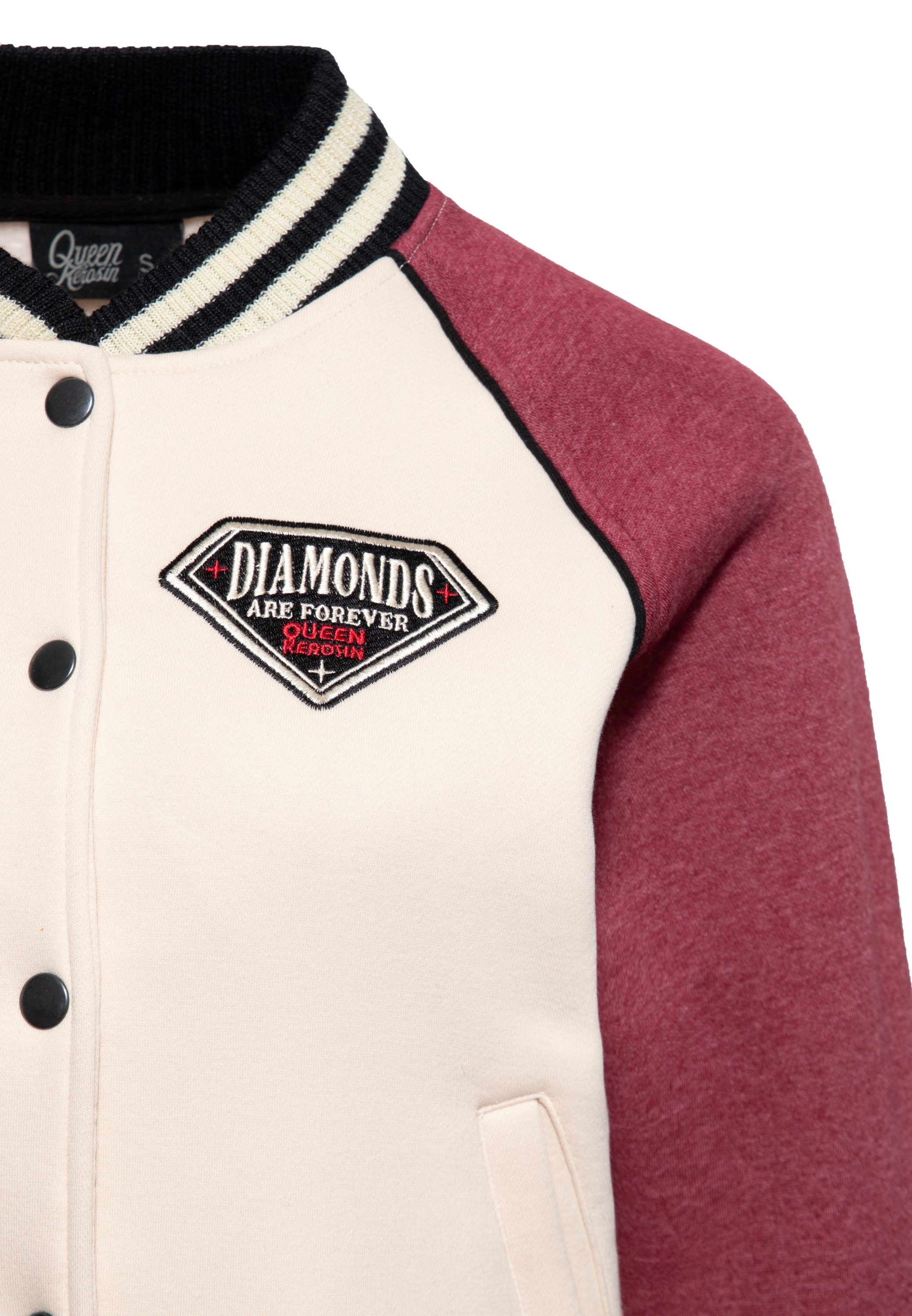 QueenKerosin Collegejacke Diamonds (1-St) mit Rückenstickerei