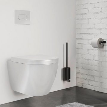 Zack WC-Reinigungsbürste ZACK Toilettenbürste CARVO Edelstahl schwarz Wandmontage, ZA-40507, WC, (Set)