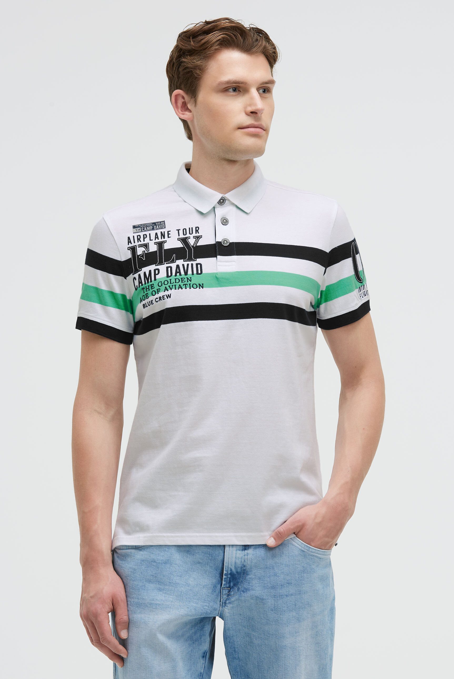 CAMP DAVID Poloshirt mit Stickerei