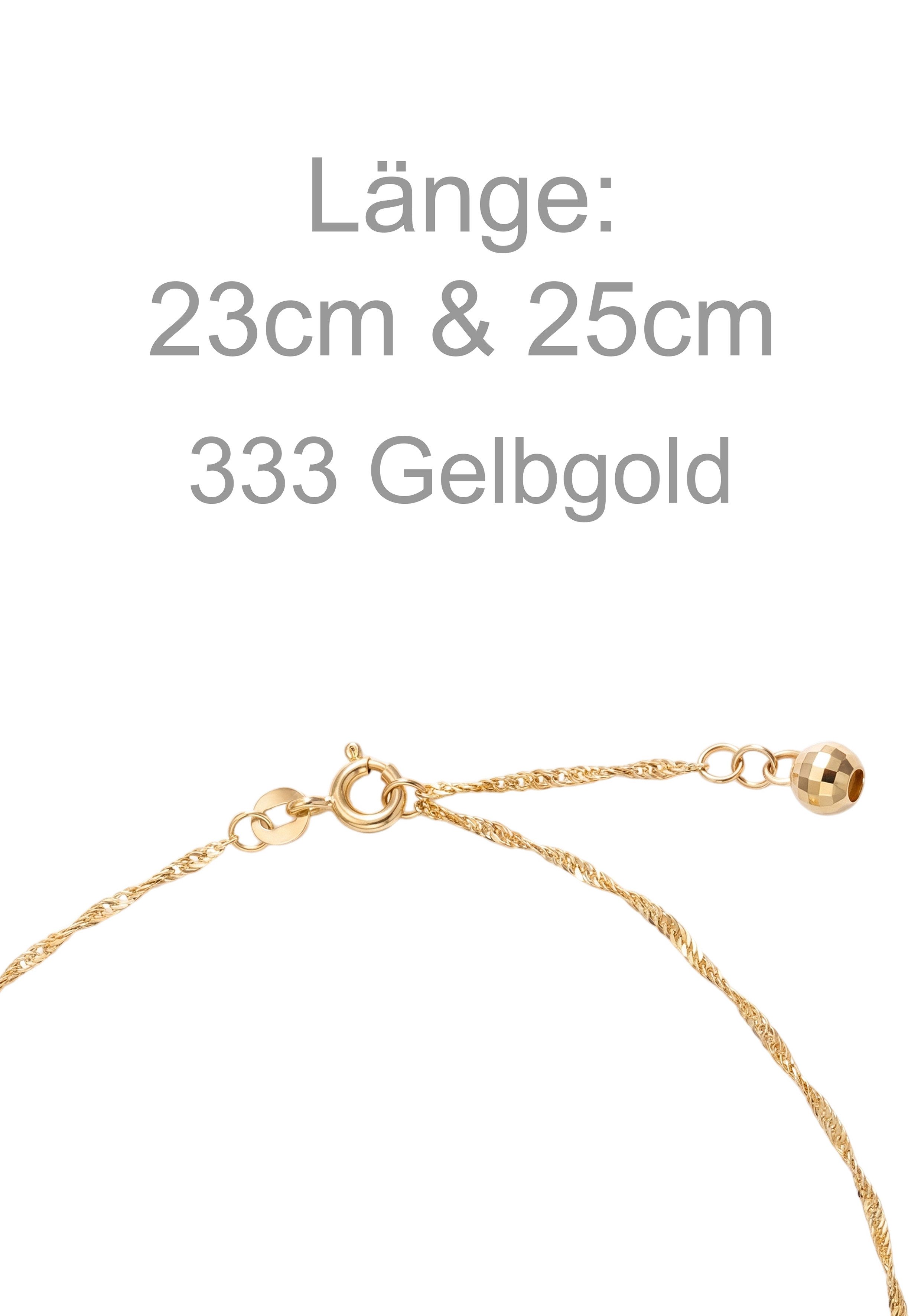 JOBO Fußkette Fußkettchen mit goldener Kugel, 8 Karat 333 Gold