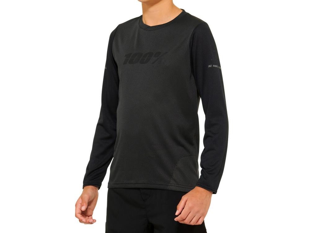 100% Fahrradhose 100% Ridecamp Youth Long Sleeve Jersey M Black/Charcoal - atmungsaktiv