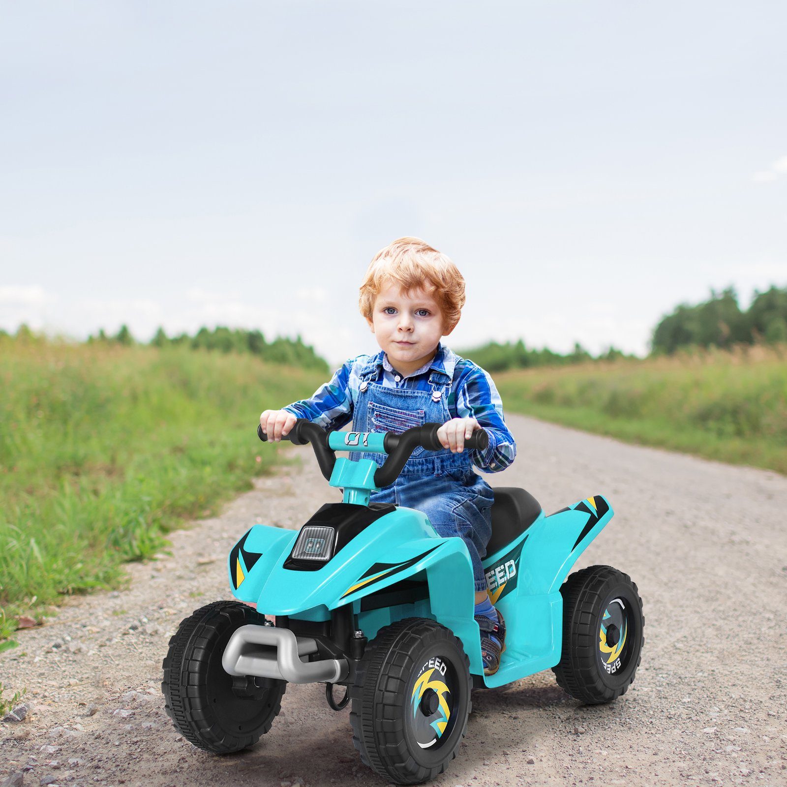 COSTWAY Elektro-Kinderquad, Belastbarkeit 30 kg, Kinderauto, Elektroauto, 2,8-4,6 km/h