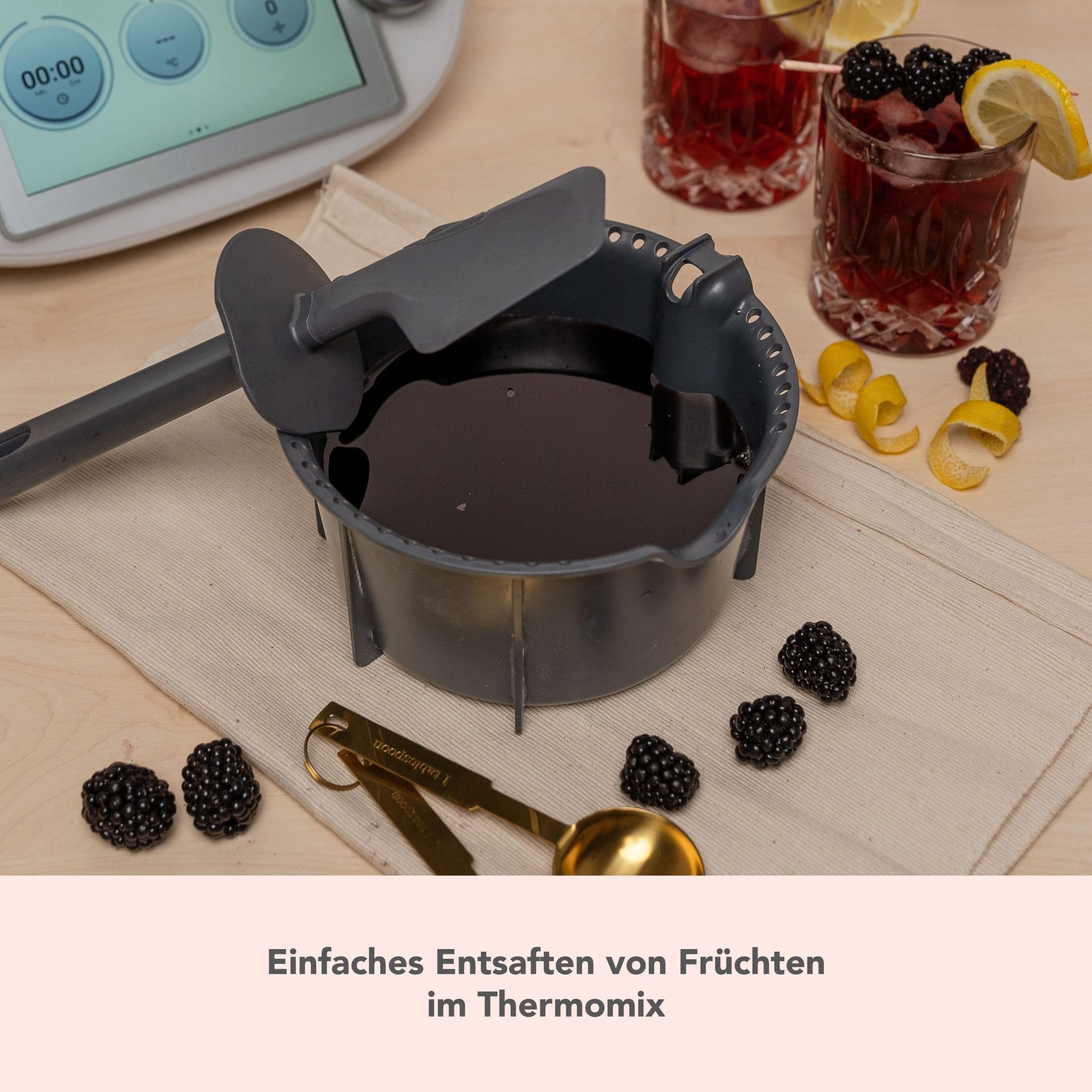 Wundermix Entsafteraufsatz Simsafix® für Thermomix, Zubehör für TM6, TM5, TM31, TM Friend, Universalbehälter zum Entsaften, schmelzen, gießen & fermentieren