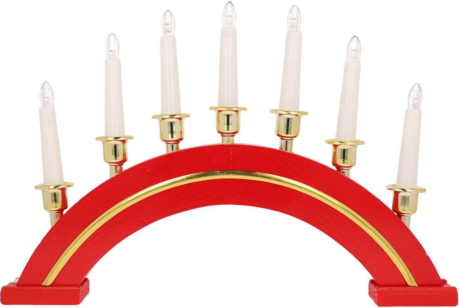 Accessoires Höhe rot Möbel LED LED Dekoobjekt, 7 & Weihnachtsdeko cm, integriert, fest LED 27 Kerzen, mit Kerzenbrücke Myflair ca.
