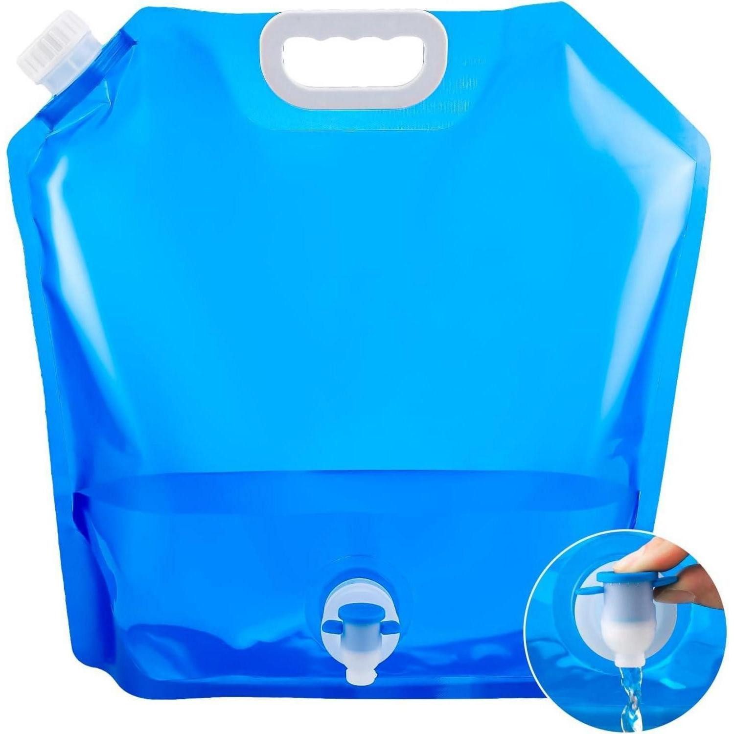 LuxusKollektion Kanister Wasserkanister Faltbar 10L mit Hahn Tragegriff transparent PE-Material