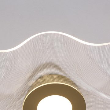 Nova Luce LED Deckenleuchte LED Deckenleuchte Siderno in Gold und Transparent 31W 2118lm, keine Angabe, Leuchtmittel enthalten: Ja, fest verbaut, LED, warmweiss, Deckenlampe, Deckenbeleuchtung, Deckenlicht