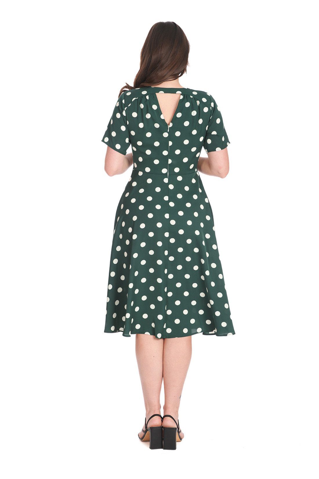 Banned A-Linien-Kleid Retro Swingkleid Set Sail Grün Vintage Polka Dot Dres günstig online kaufen