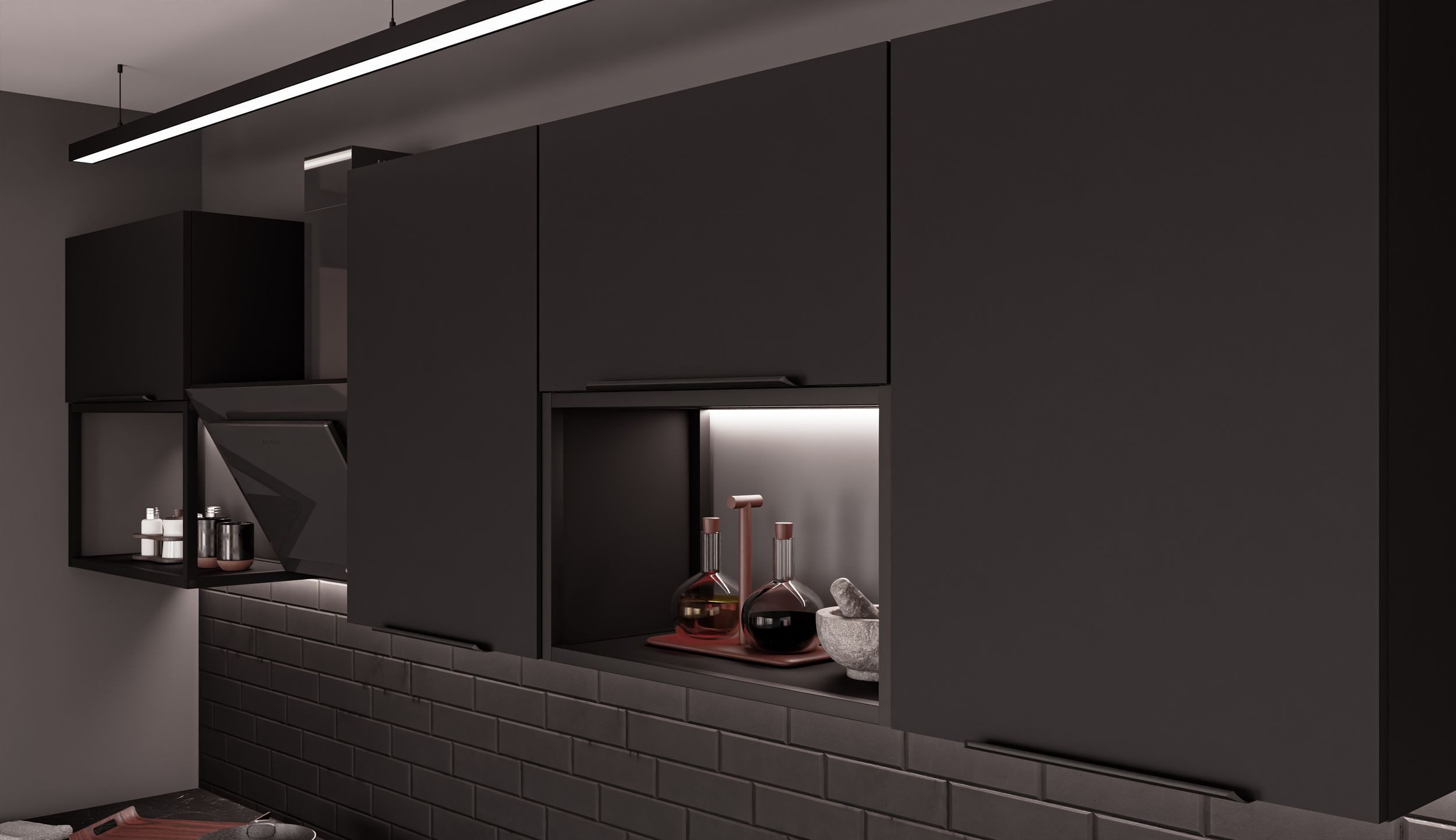 Küchen-Preisbombe Küchenzeile ARONA + SIENA LOFT 280 + 180 cm Küchenblock Küche Kaschmir Schwarz