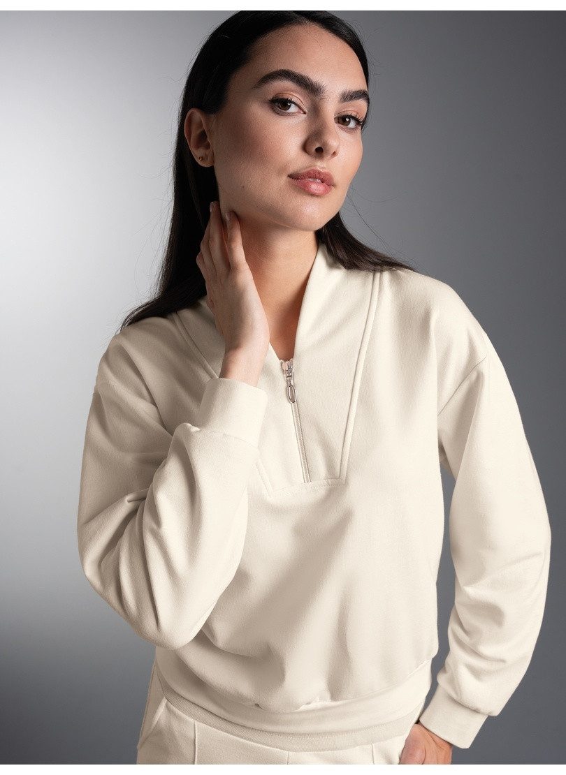 Trigema Sweatshirt TRIGEMA Sweatshirt mit modischem Reißverschluss