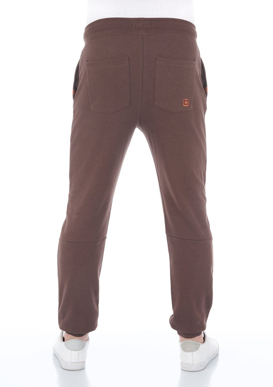 riverso Sweathose Fit Herren aus Baumwollmischung Dark RIVTim pflegeleichter Slim Trainingshose (21400) Brown Jogginghose