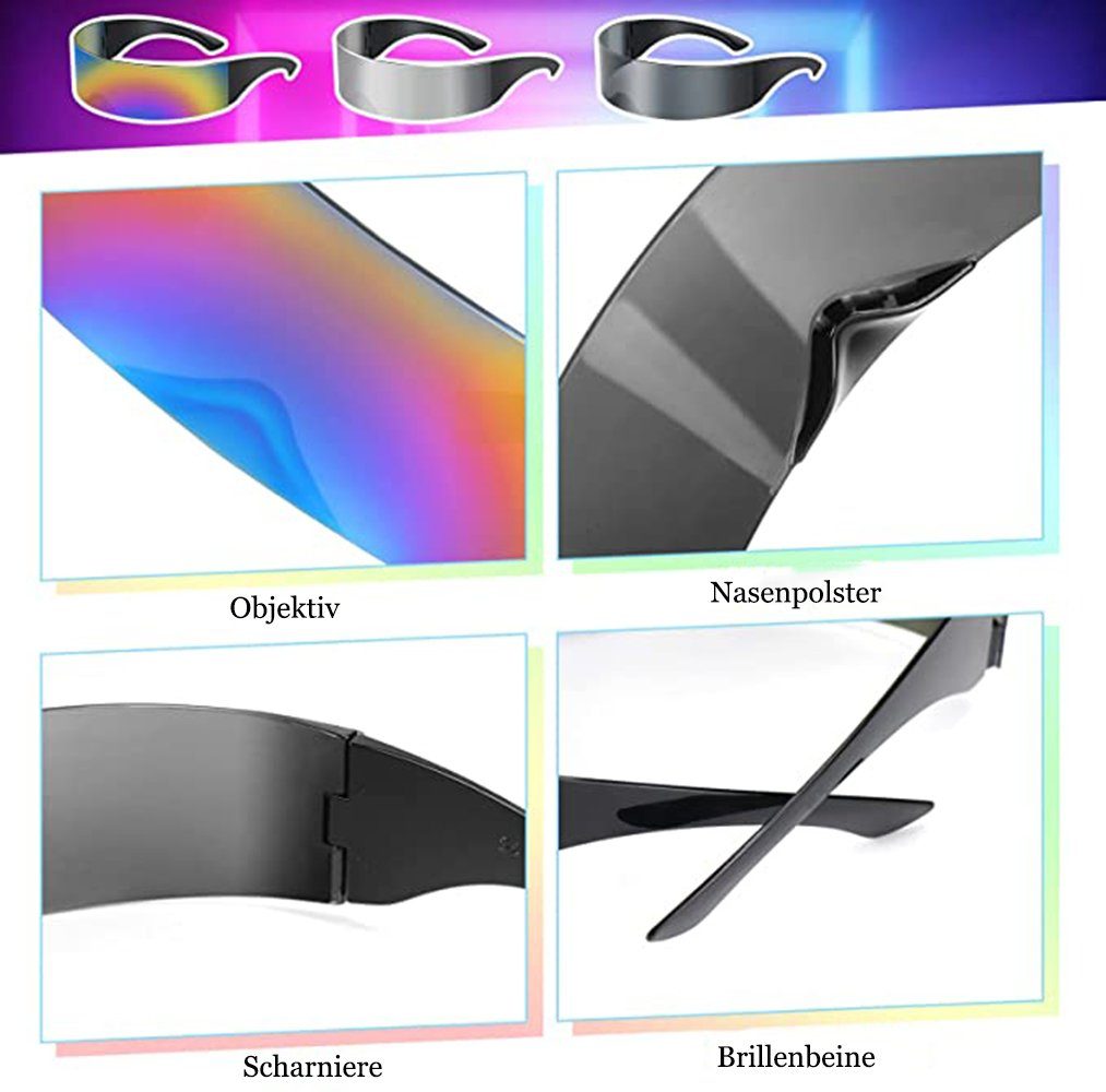 Futuristische schmale Zyklop Visier Sonnenbrille Laserbrille Uv400