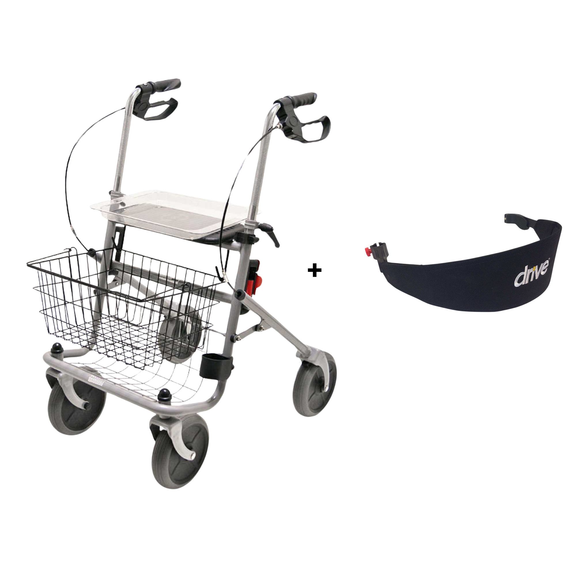 Drive Medical Rollator Drive Standard-Rollator Cristallo inkl. Rückengurt