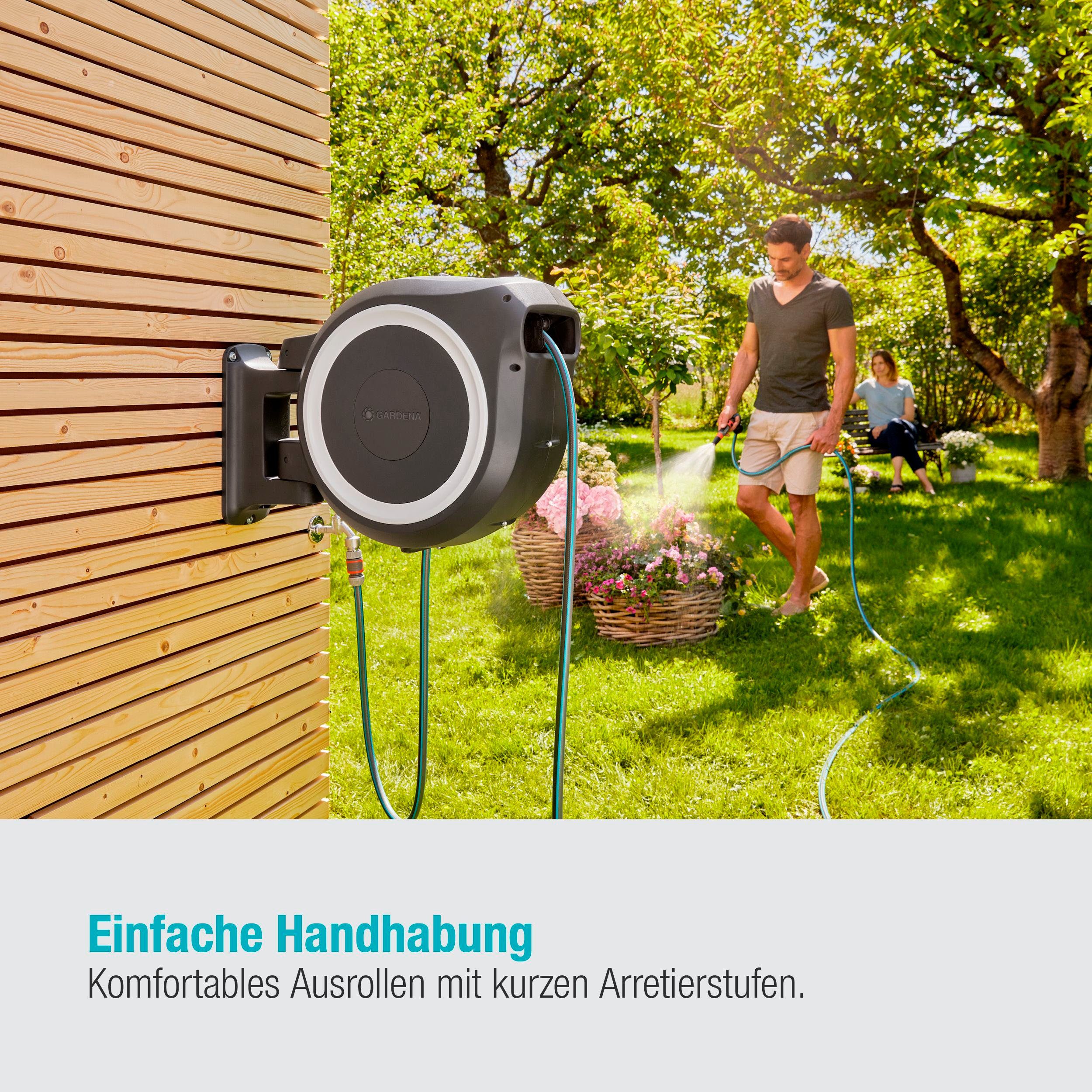GARDENA Wandschlauchbox RollUp XL, 18632-20, mit 35 Meter Schlauch