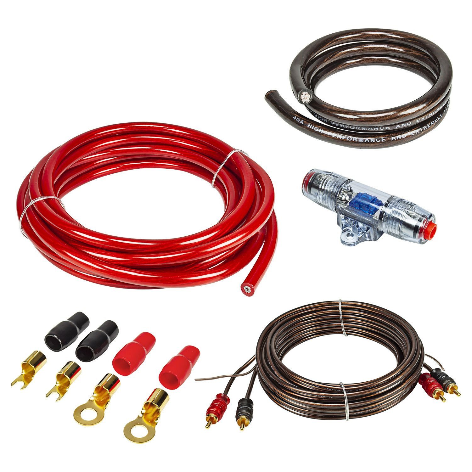 tomzz Audio 20qmm Verstärker Endstufen Amplifier Anschluss Set inkl. Sicherungshal KFZ-Adapter