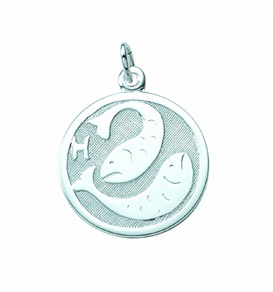 Adelia´s Kette mit Anhänger 925 Silber Sternzeichen Anhänger Fisch Ø 15,7  mm, Schmuckset - Set mit Halskette, Geschenke - Geschenkset für Damen &  Frauen zum Geburtstag