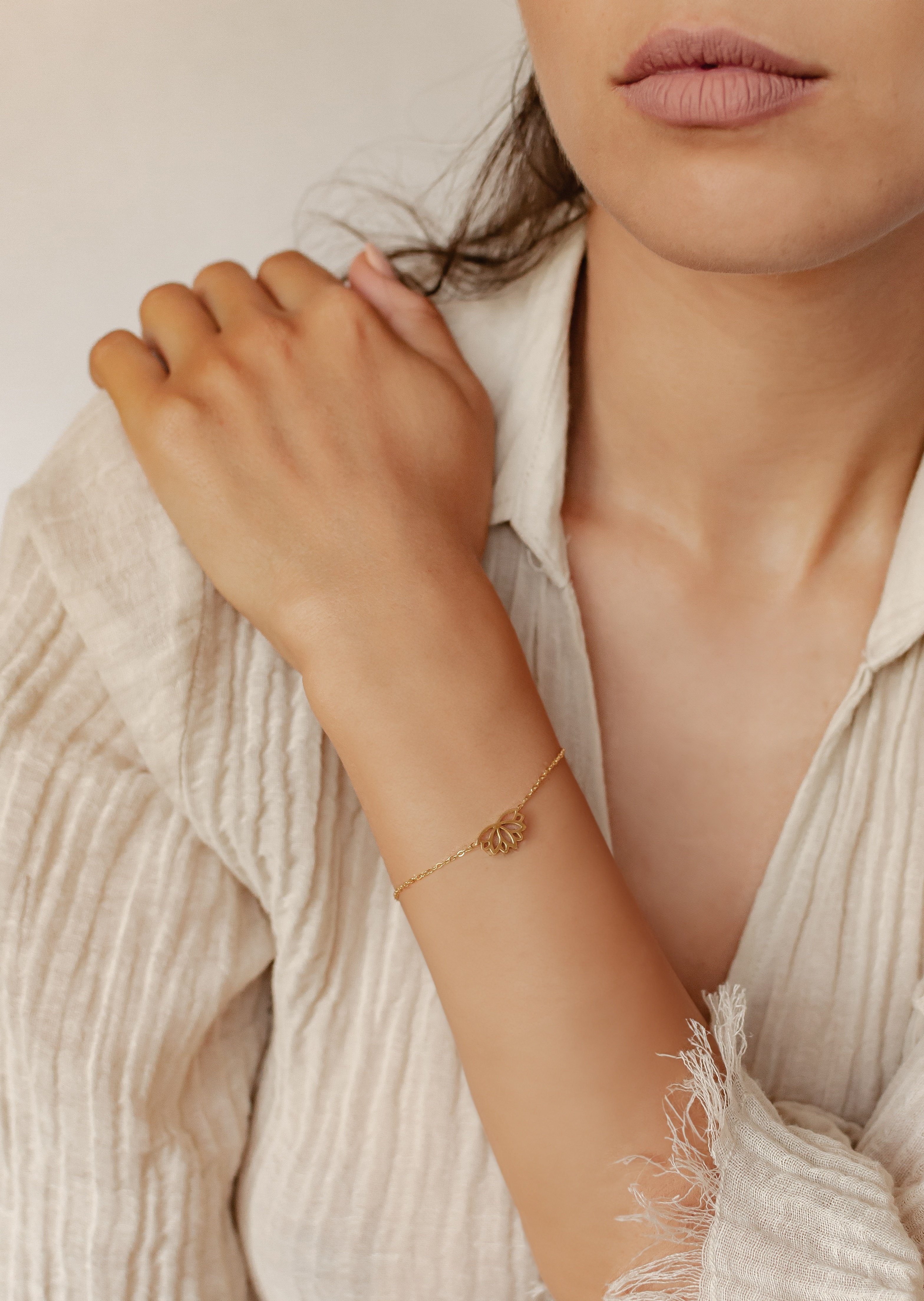 Hey Happiness Armband Lotus 18K Vergoldet, günstig online kaufen