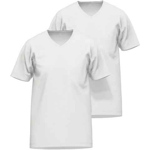 bugatti T-Shirt BUGATTI Herren T-Shirt uni 2er Pack (2er Pack) mit V-Ausschnitt