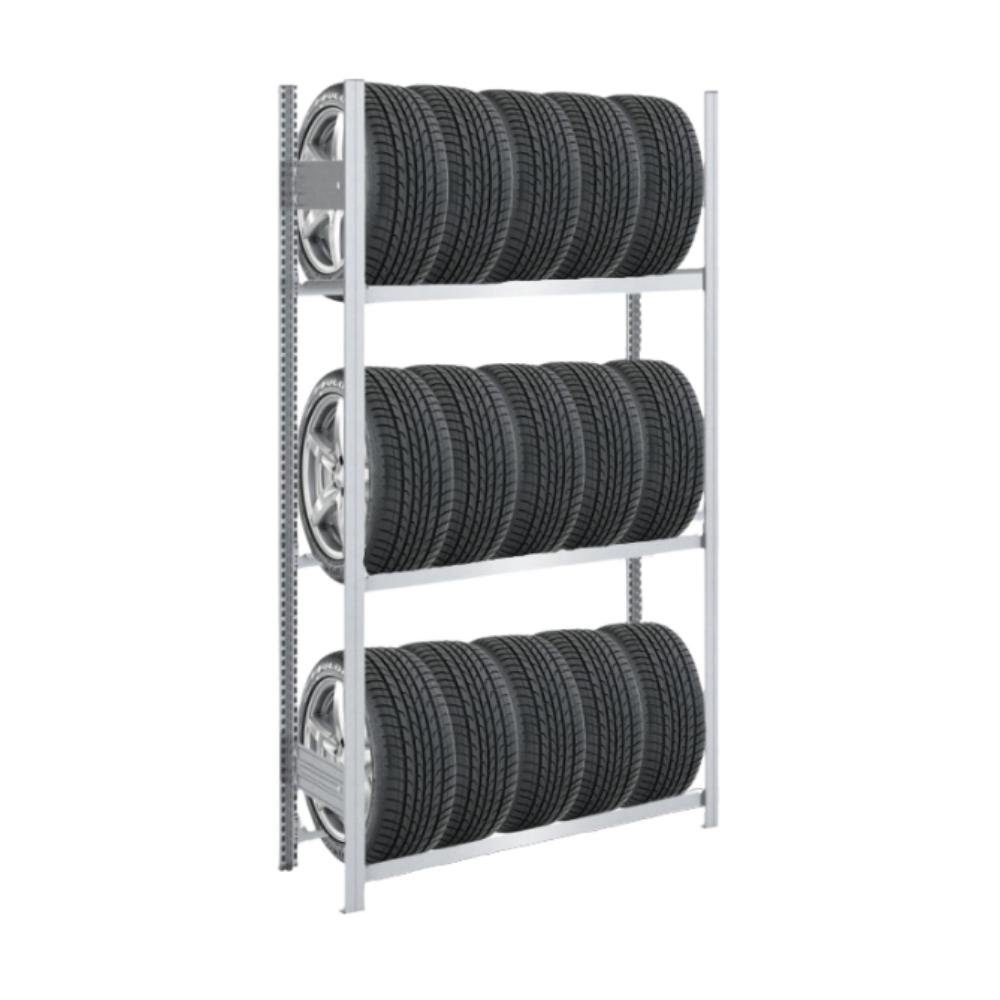 PROREGAL® Schwerlastregal Reifenregal TIRE PRO, HxBxT 200-250x100-450x43cm, 3-4 Ebenen