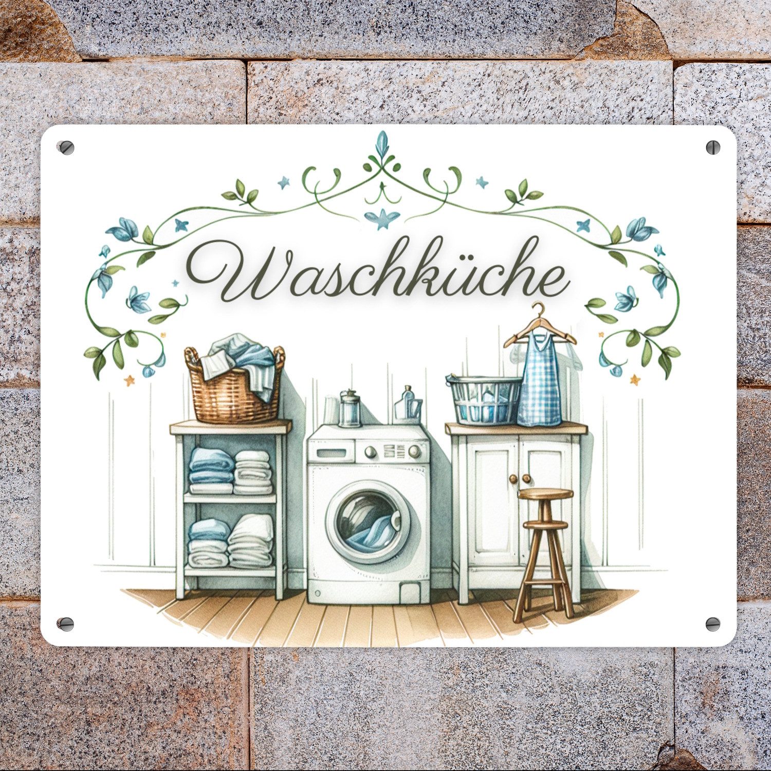 speecheese Metallschild Waschküche Metallschild XL in 21x28 cm günstig online kaufen