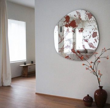Casa Padrino Wandspiegel Designer Wandspiegel Rot 100 x H. 105 cm - Moderner Design Spiegel - Luxus Kollektion