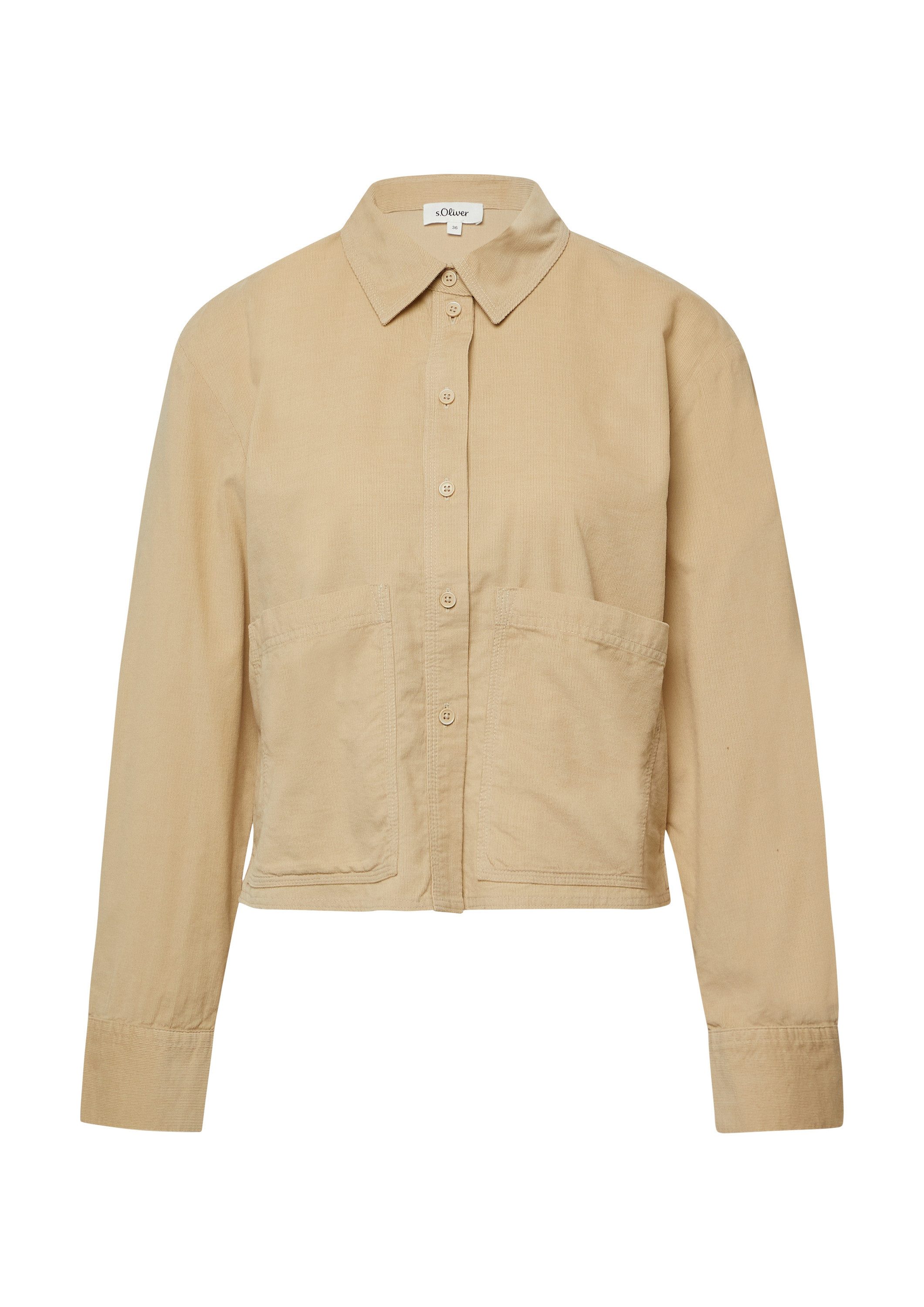 s.Oliver Hemdjacke Bluse Verkürzte Feincord-Bluse mit günstig online kaufen