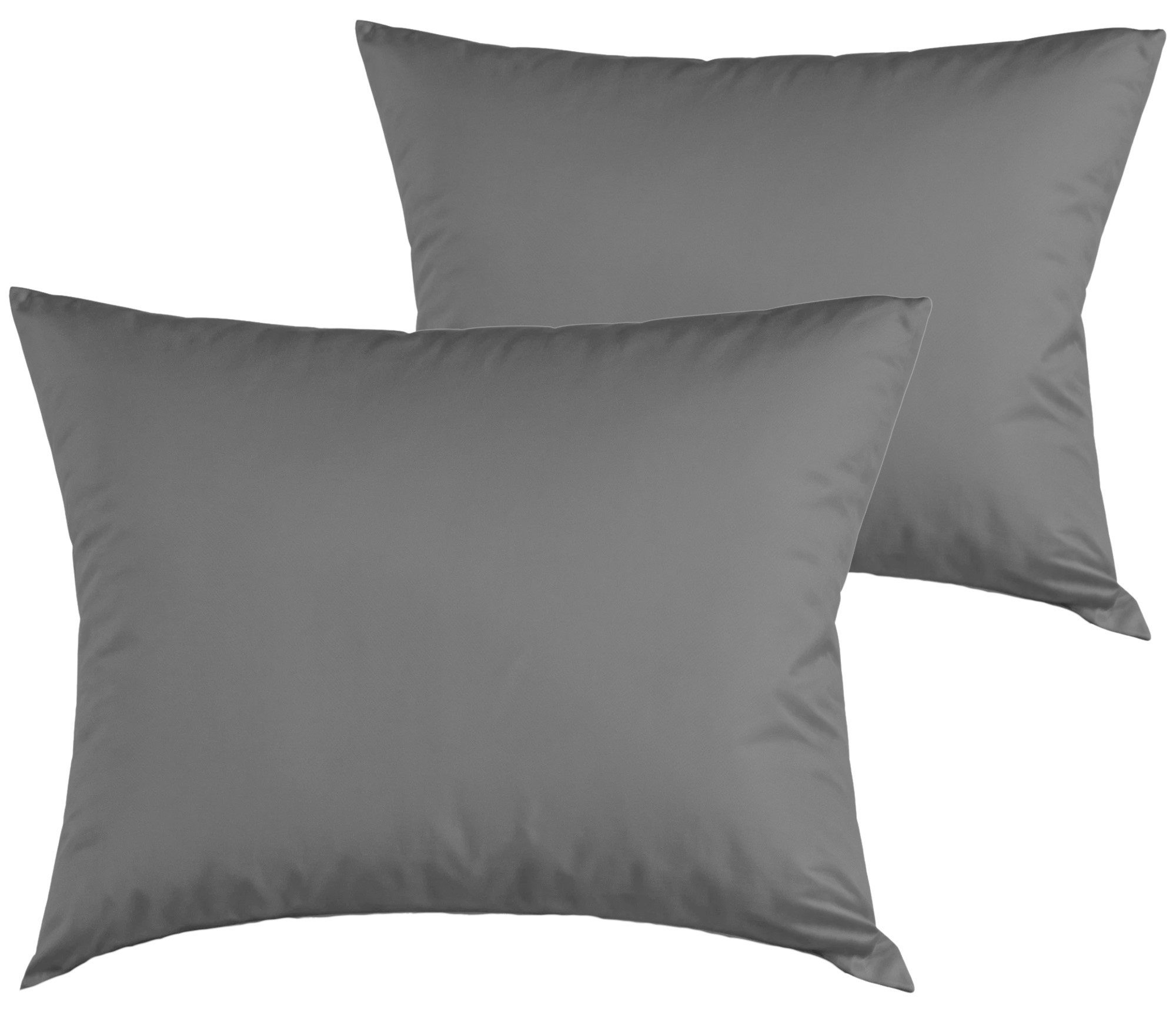Carpe Sonno Kissenbezug 40x40 40x80 80x80 80x40 2er Set Kissenhülle Mikrofaser Kissenbezug, (2 Stück), Kopfkissenbezug 40 x 40 cm, Uni Grau einfarbig