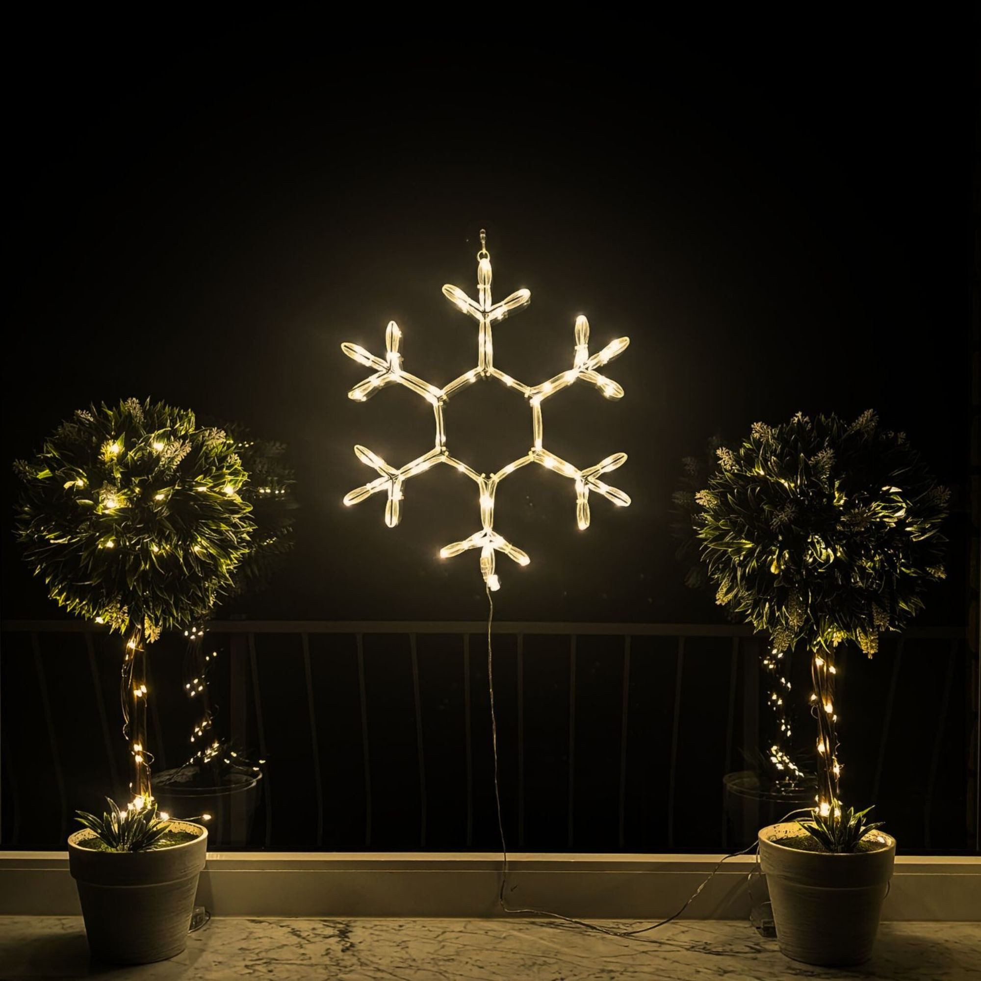 Kamelio LED Fensterbild LED Fensterdeko Weihnachten mit Timer und Batterie Fensterbild, LED, warmweiß