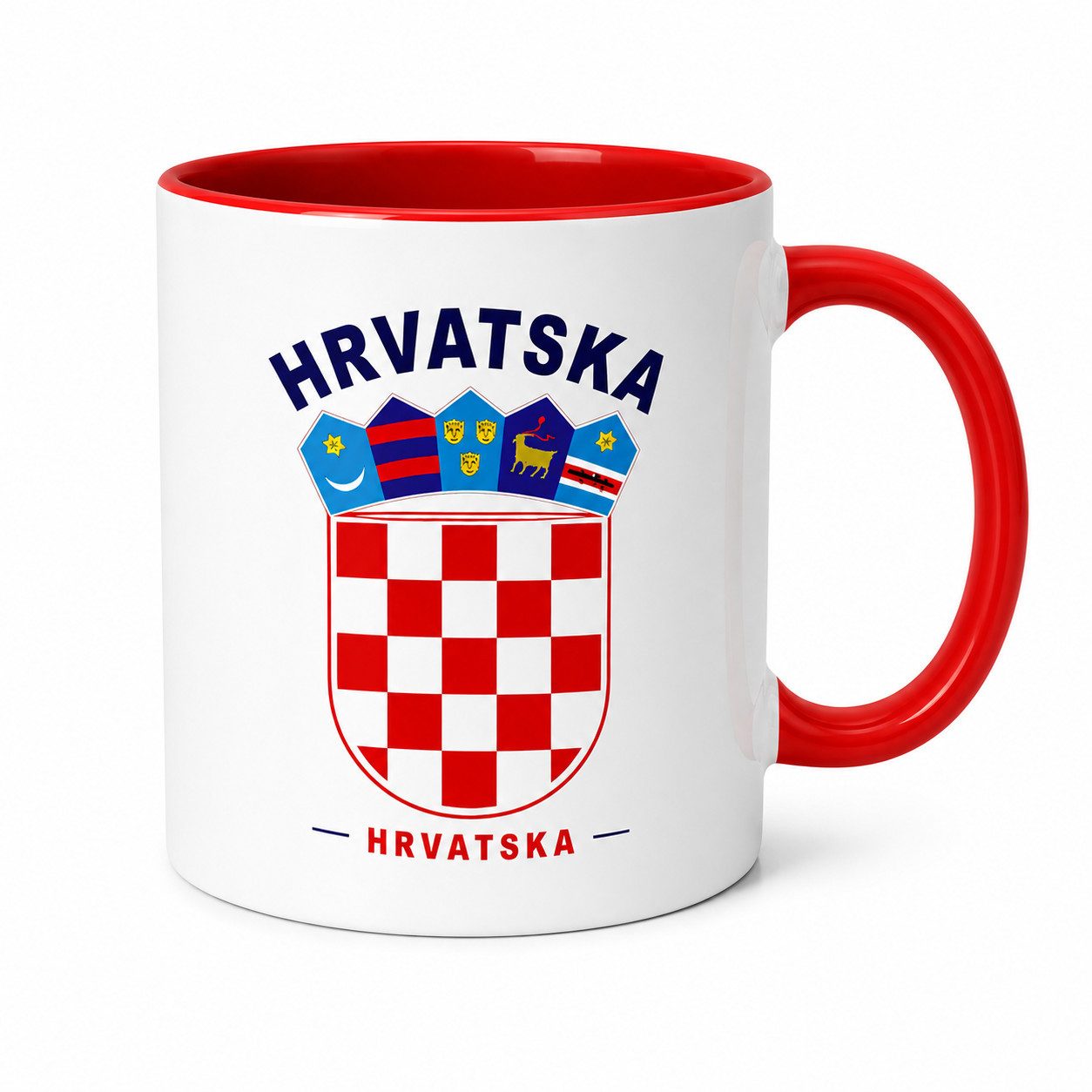 Blondie & Brownie Tasse Kroatien Keramikbecher Kroatien Wappen Print Fanmotiv Kultur, 1-tlg., Keramik